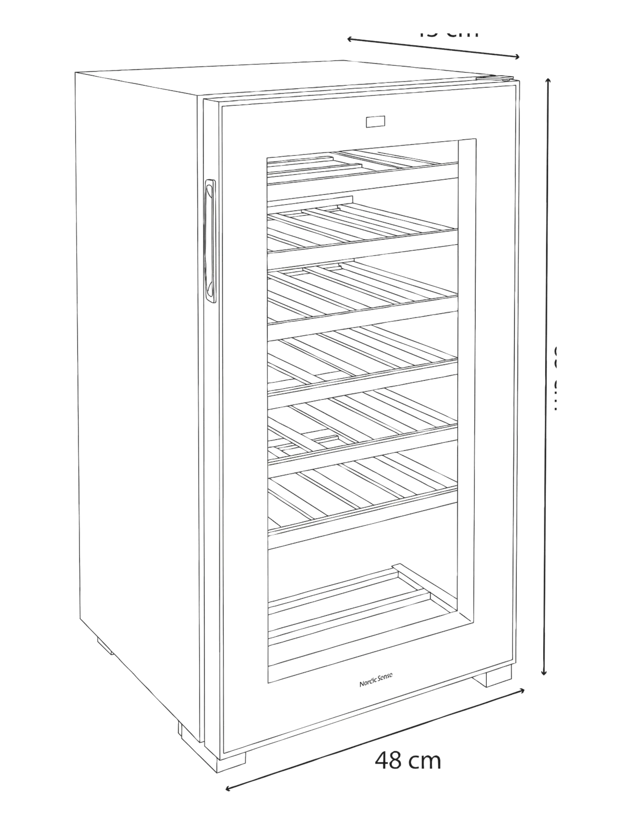Nordic Sense - Vinkøleskab 33 flasker - Øvrige køkkenmaskiner - black - 2