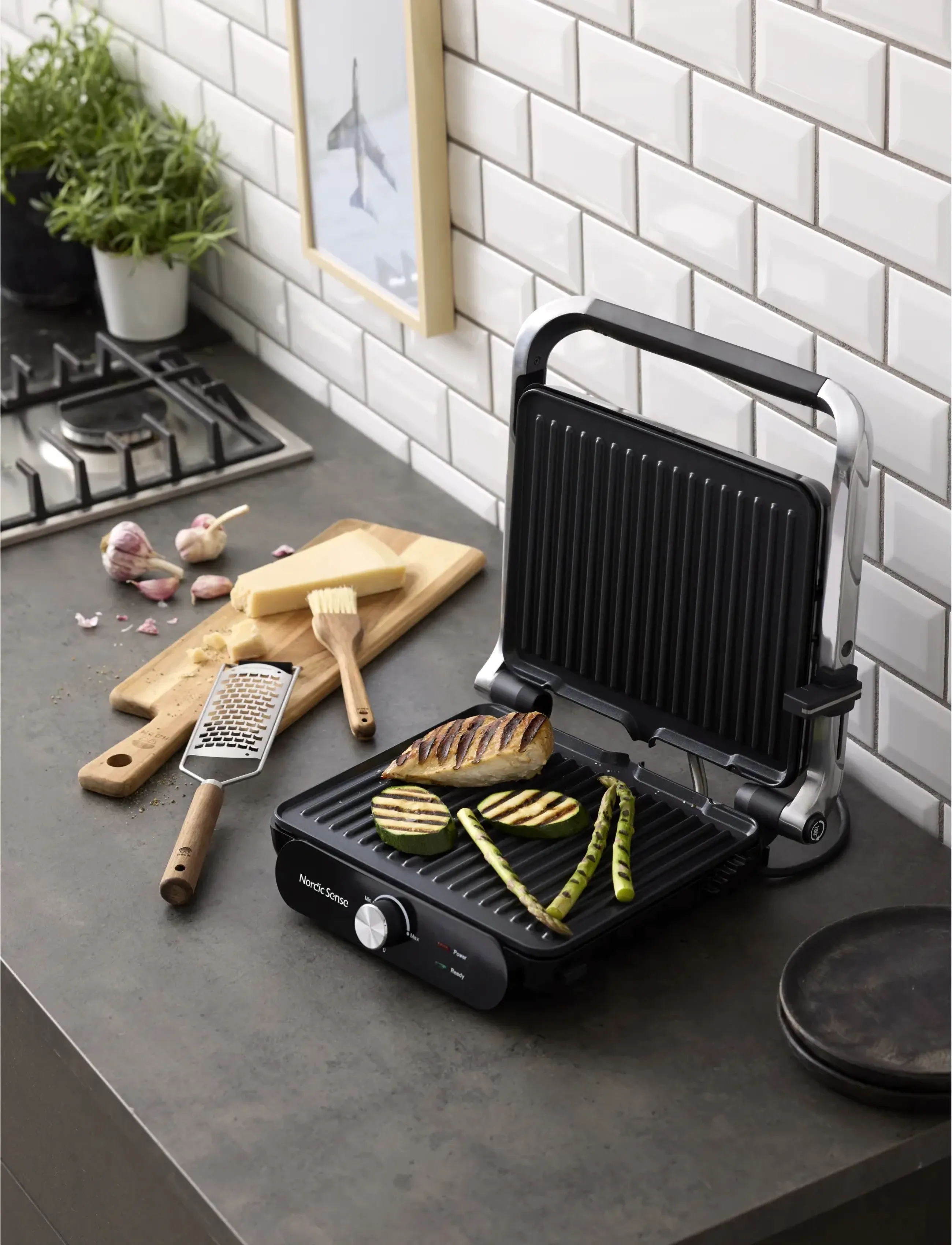 Nordic Sense - Paninigrill avtagb. plattor 2000 watt - bordsgrillar - svart - 2