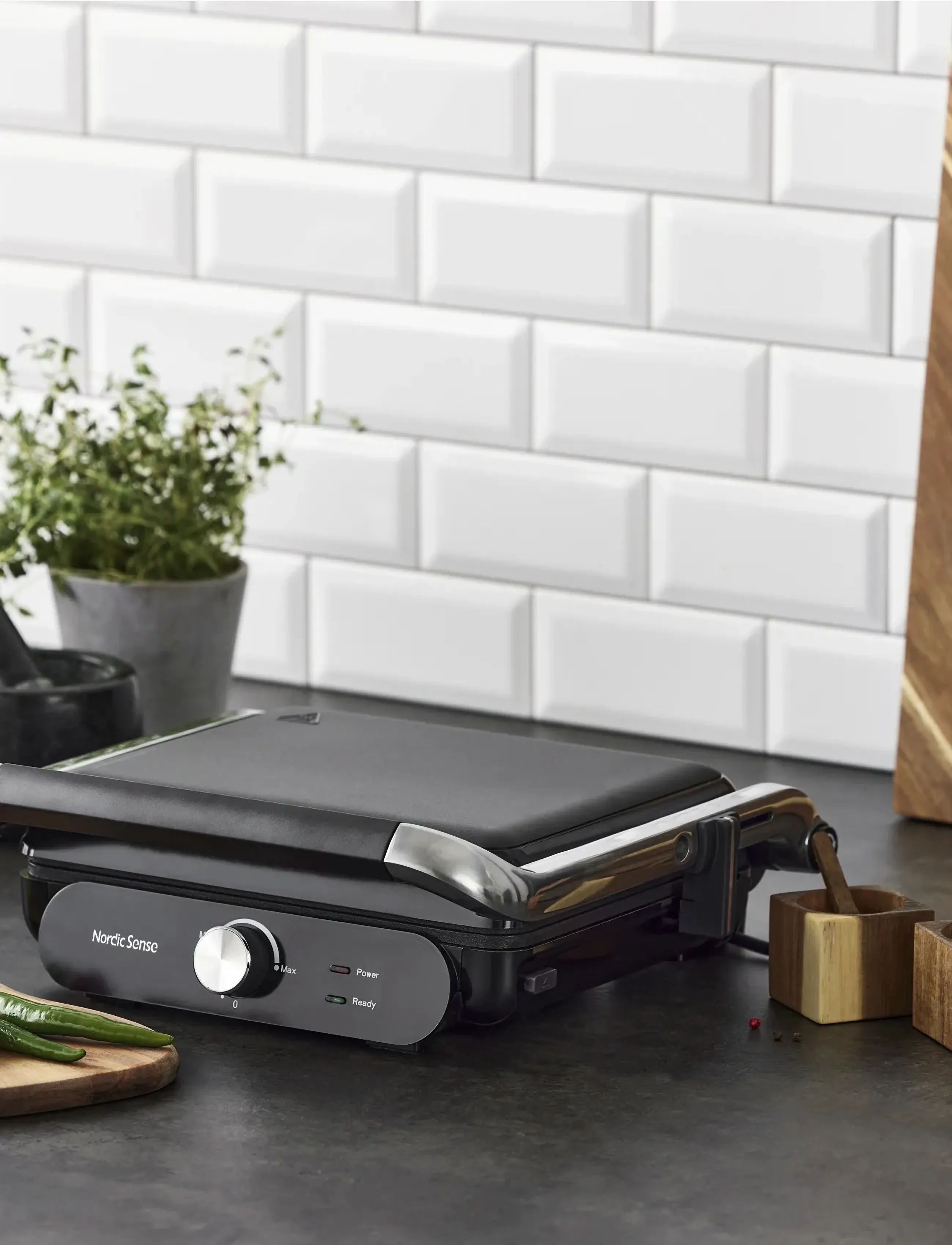 Nordic Sense - Paninigrill avtagb. plattor 2000 watt - bordsgrillar - svart - 5