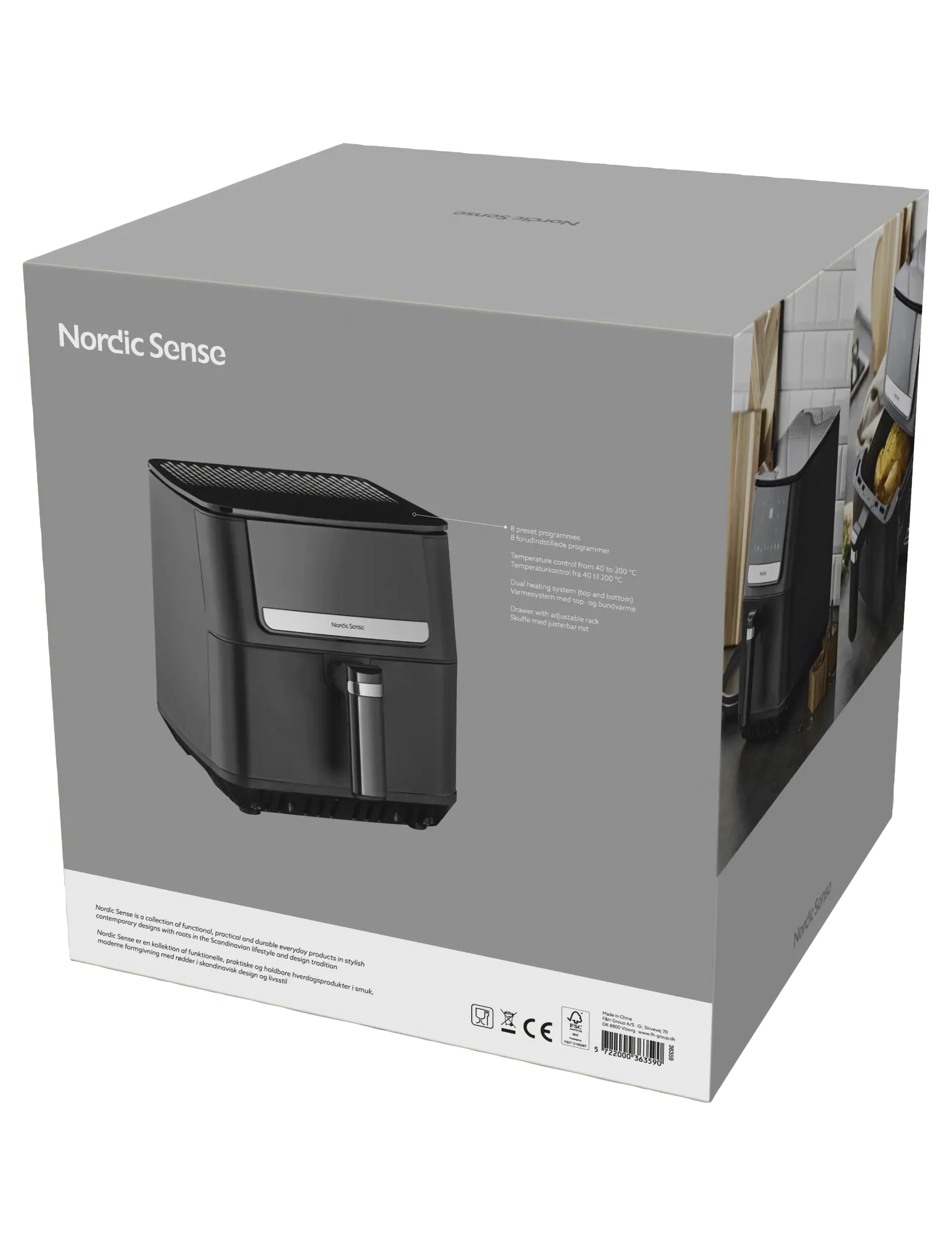 Nordic Sense - Airfryer 1800 watt - svart - 5