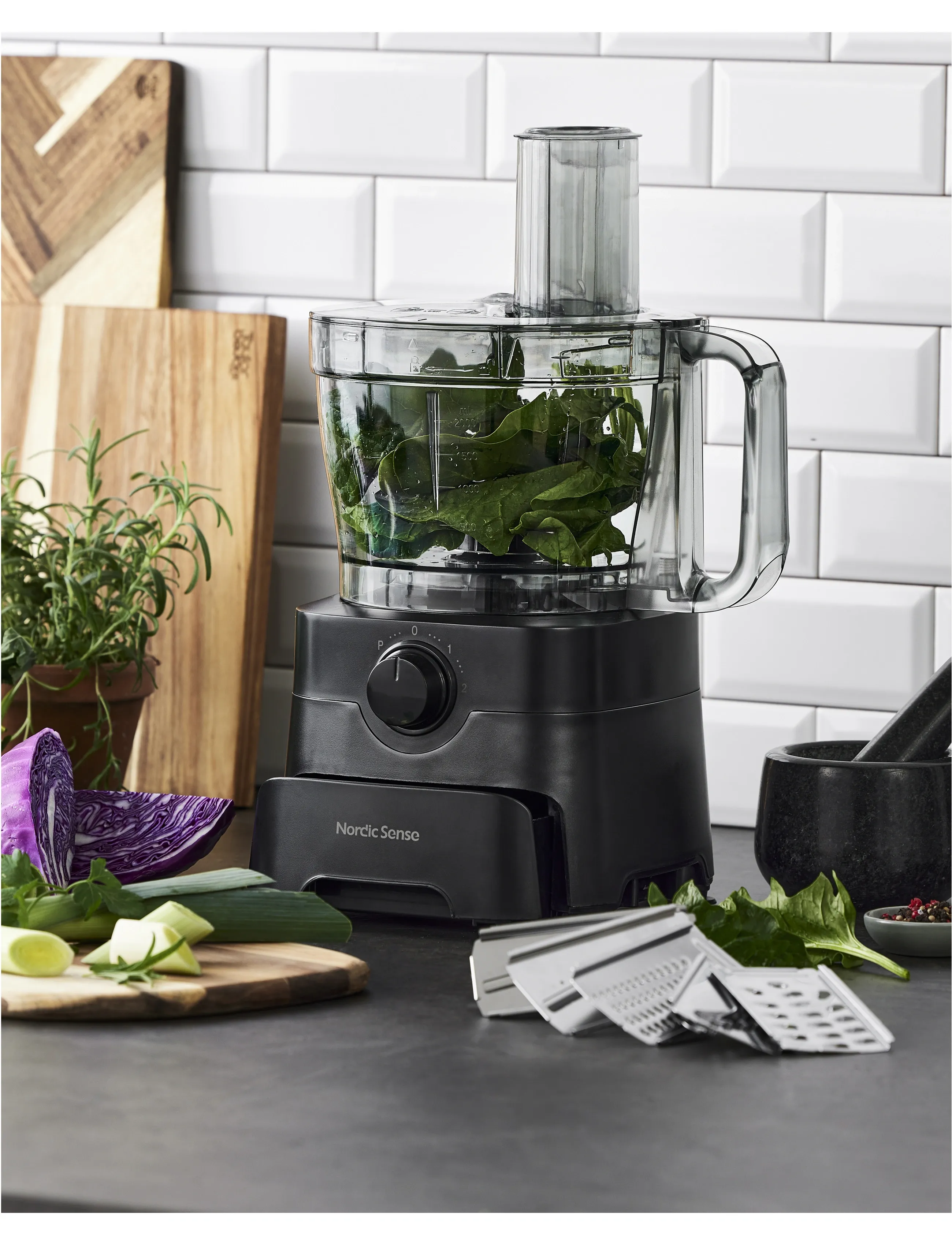 Nordic Sense - Foodprocessor 1000 watt - mixers & blenders - svart - 3