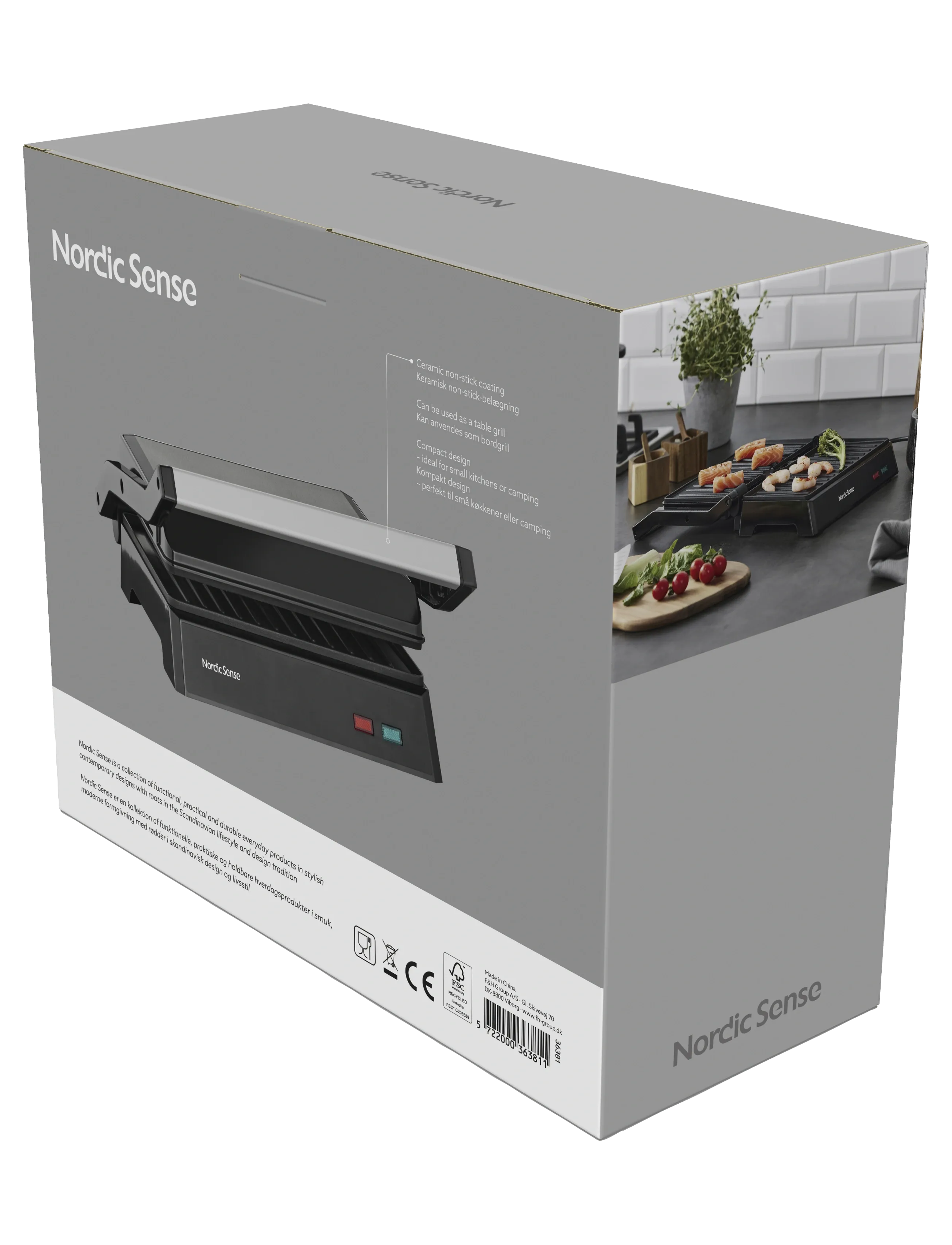 Nordic Sense - Mini panini grill 1000 watt - tafelgrills - svart - 3