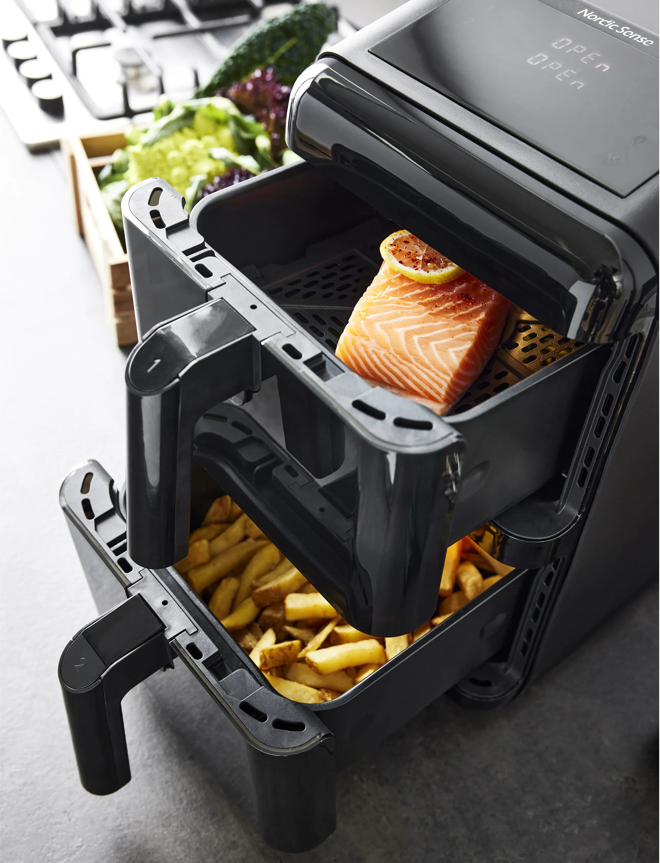 Nordic Sense - Airfryer double stack 2900 watt - airfryers - svart - 2