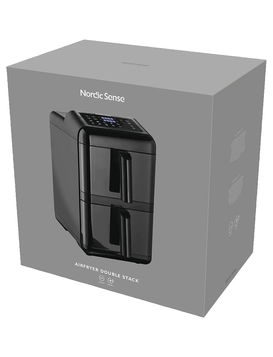 Nordic Sense - Airfryer double stack 2900 watt - kuumaõhufritüürid - svart - 3