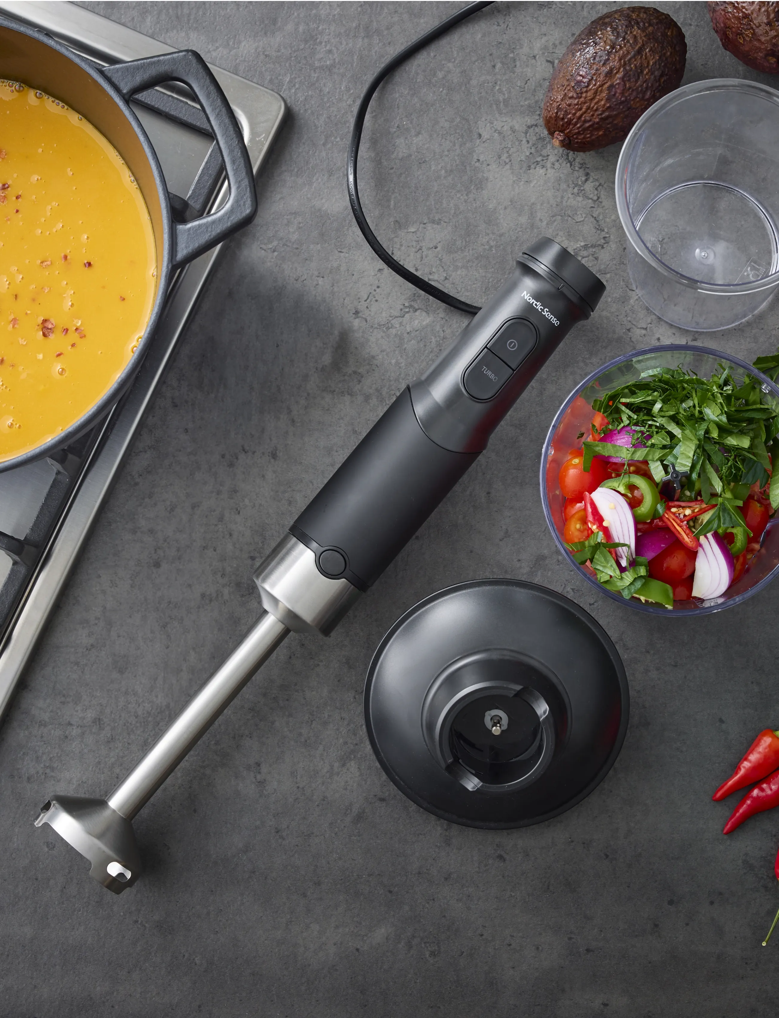 Nordic Sense - Hand blender set - mixer - black - 4