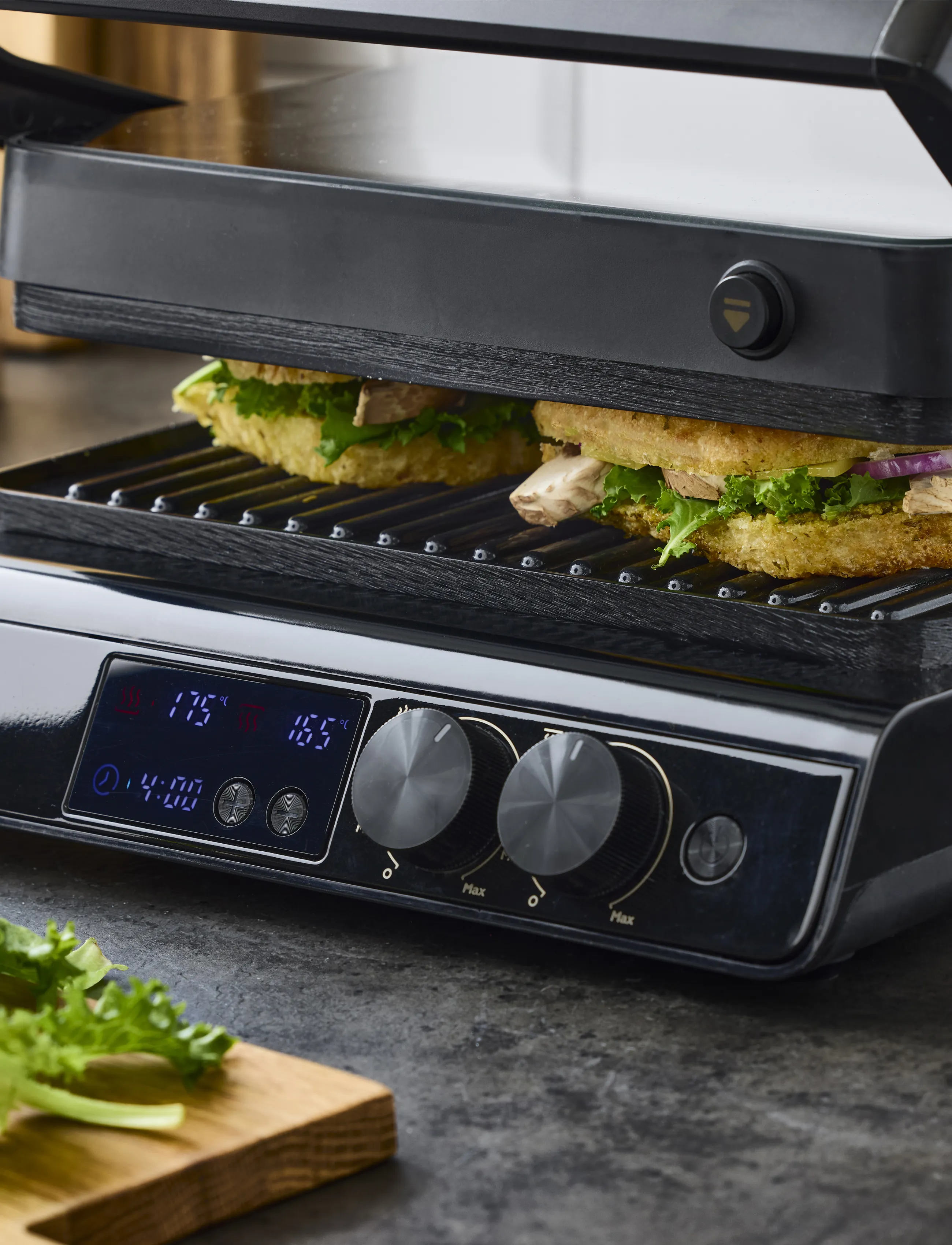 Nordic Sense - Digital panini grill - tabletop grills - black - 5