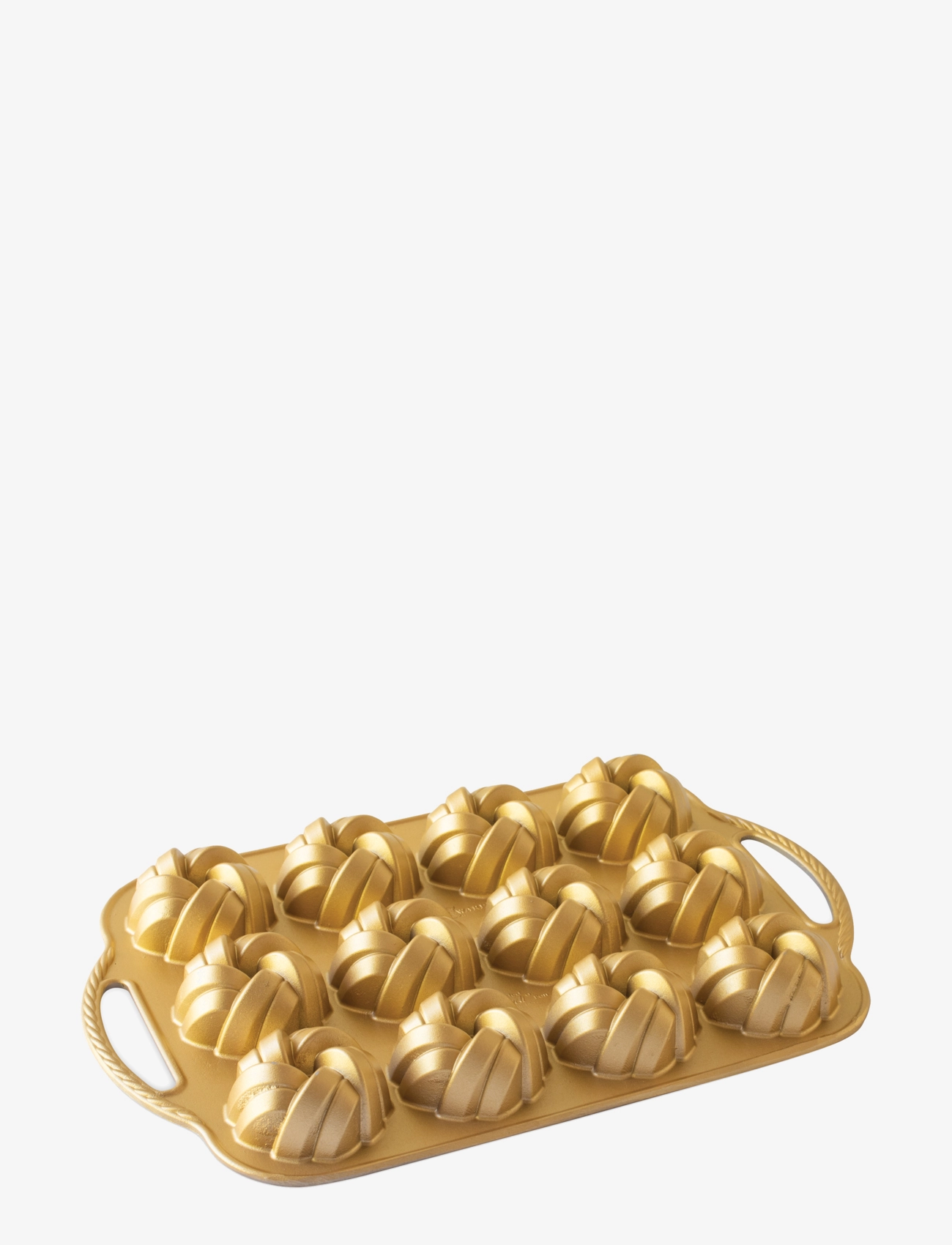 NORDIC WARE 75-Års Jubilæums-Flettet Mini Bundt -Bageform Gold - FOR 12PCS - Unisex