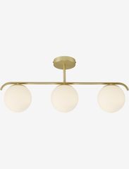 Nordlux - Grant / 3-pendant - flush mount ceiling lights - brass/opal - 0