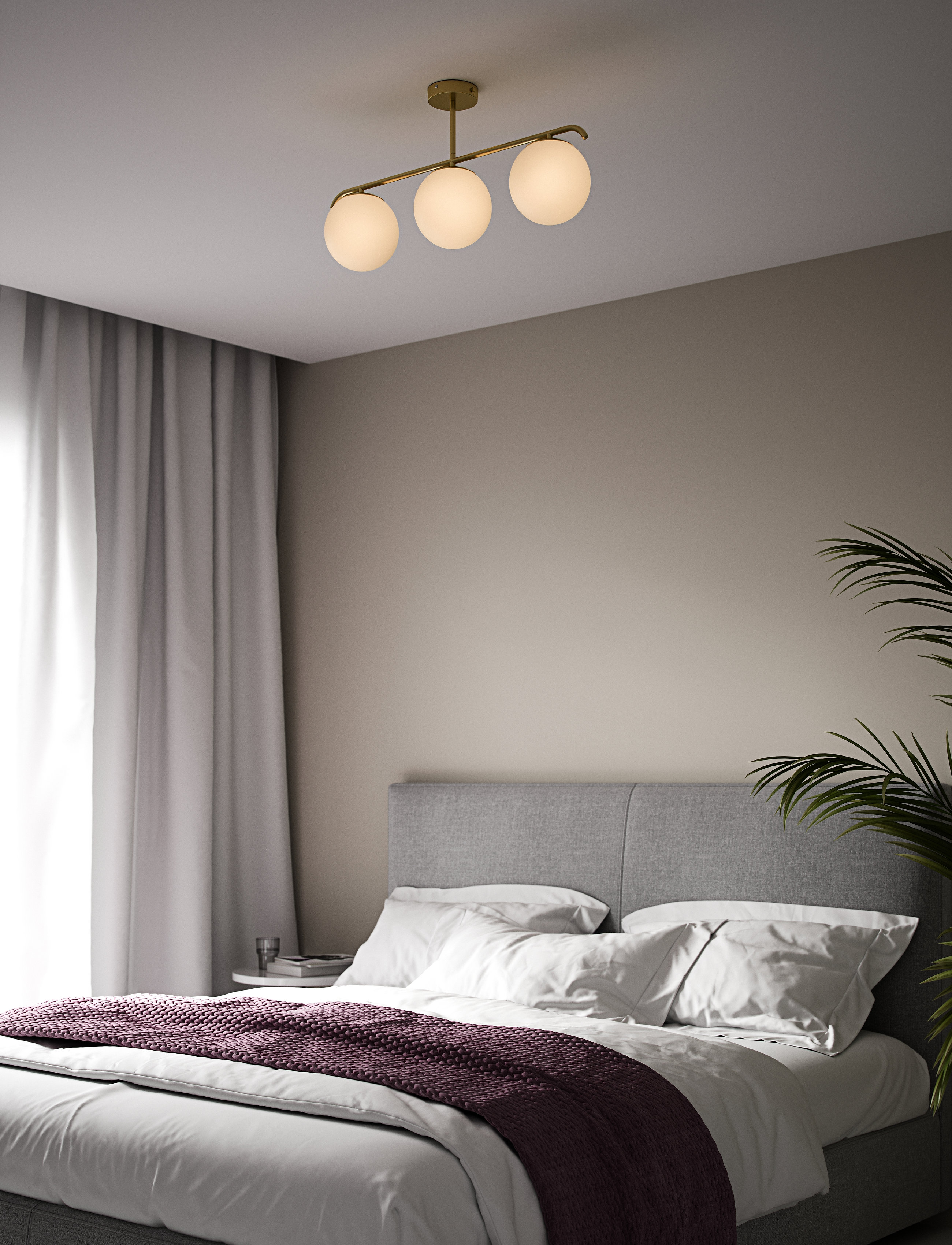 Nordlux Grant / 3-Pendel, One Size, Ceiling Lamps, Gold - Flush Mount Lights, Homeware