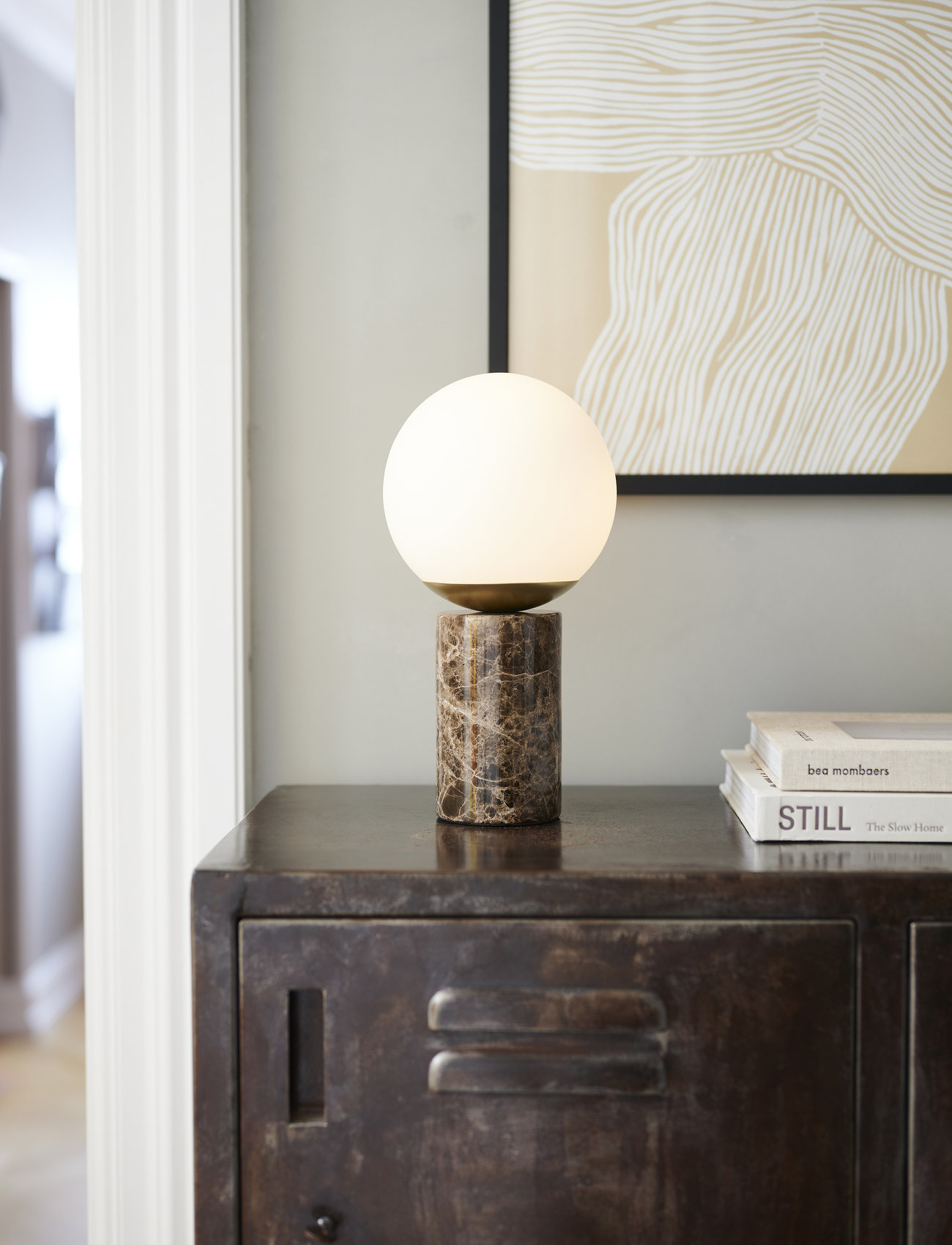 Nordlux - Lilly Marble | Table lamp | - schreibtisch- & tischlampen - brown - 1