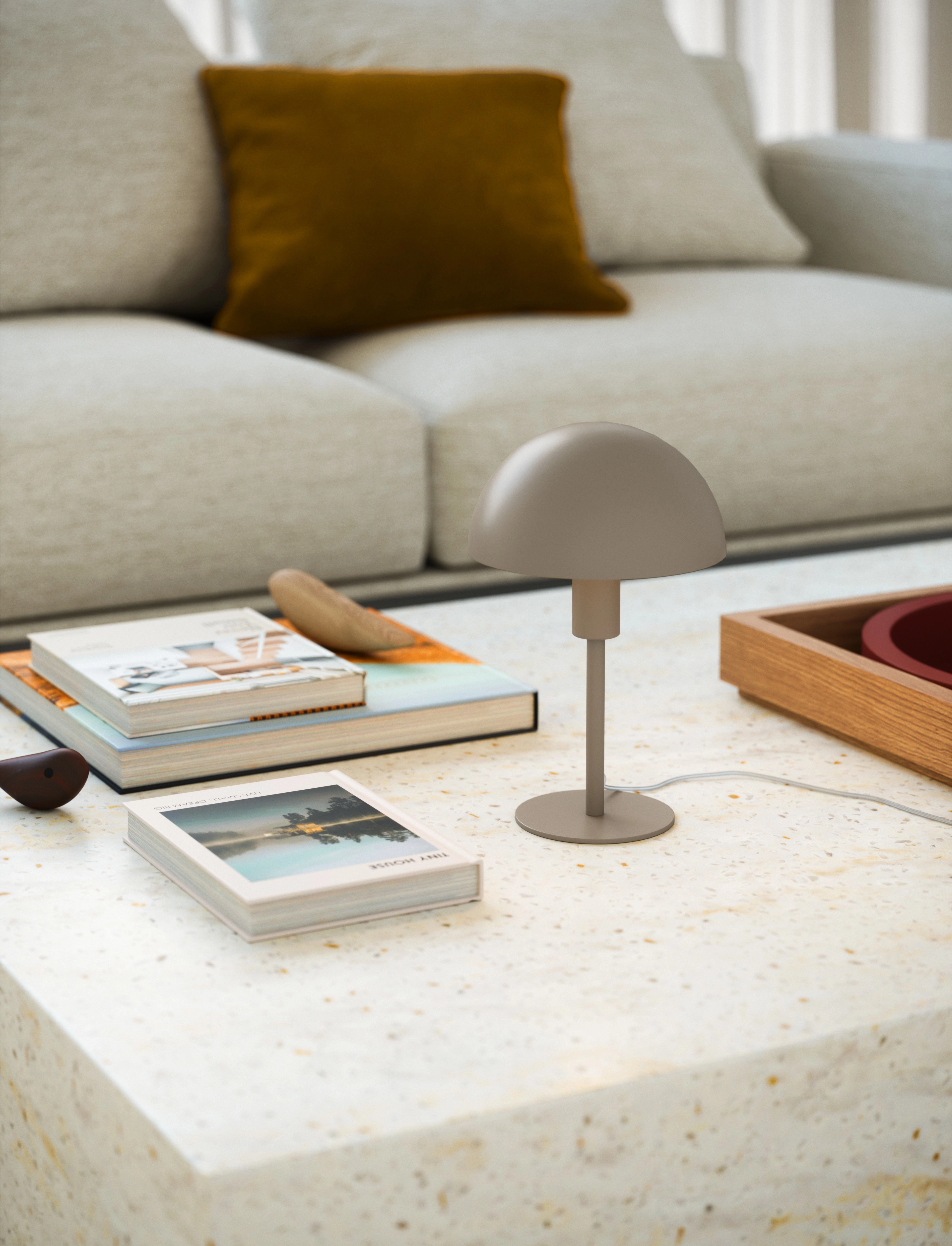 Nordlux Ellen Mini | Bordlampe Beige, H:25 cm, Lamps, Grau - Table Homeware