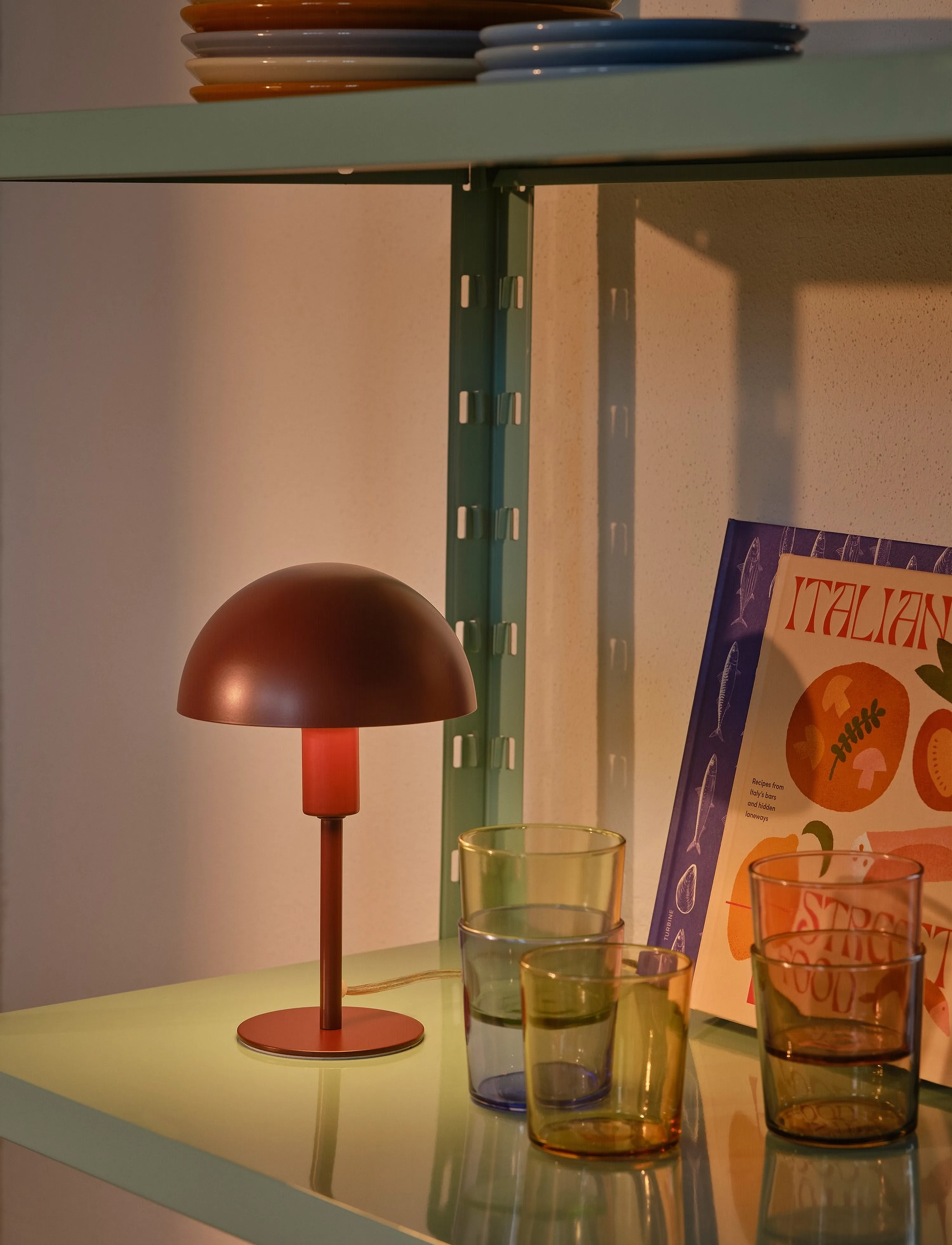 Nordlux Ellen Mini | Bordlampe, H25 cm, Burgundy, Lamper > Bordlamper, Unisex