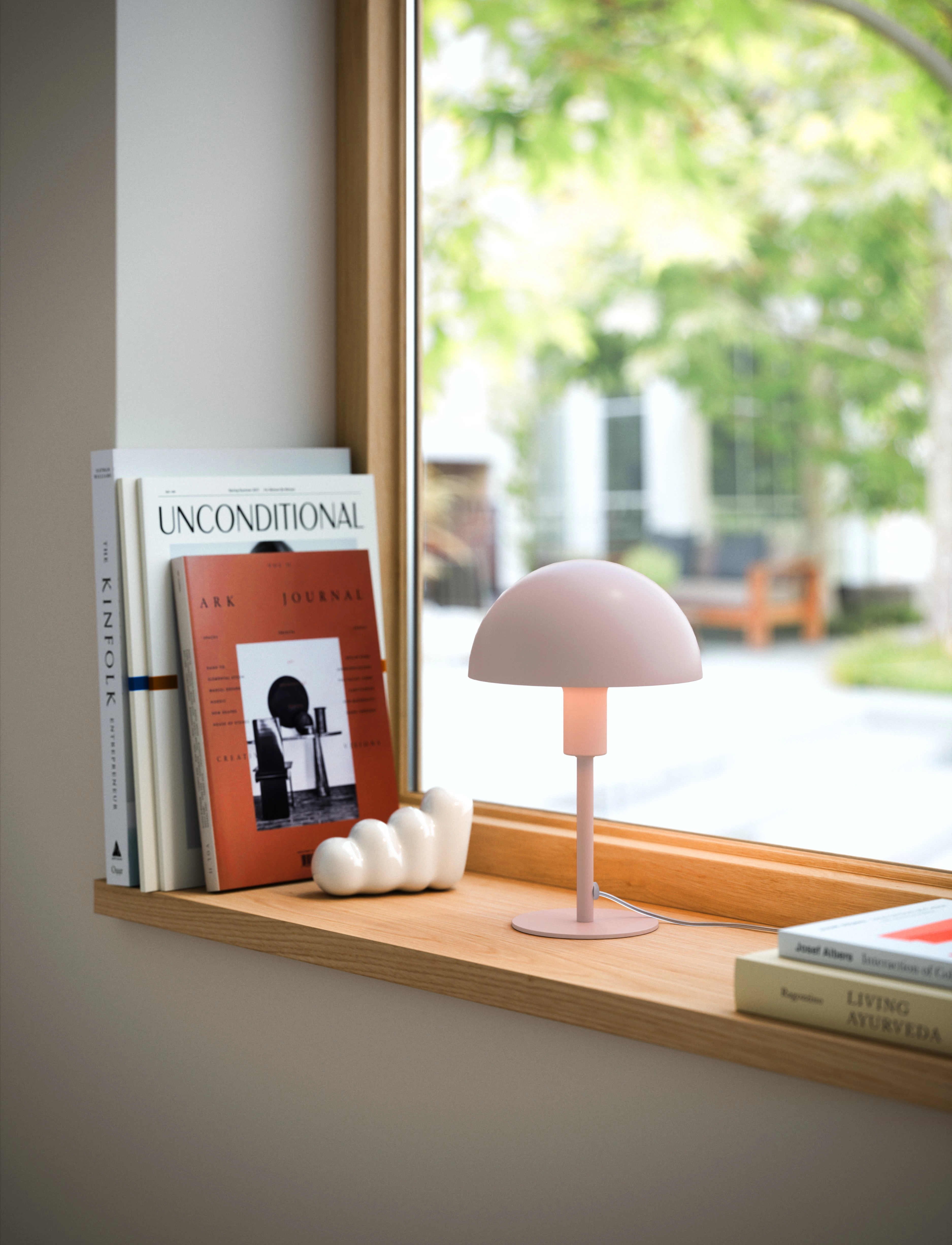 Nordlux Ellen Mini | Bordlampe Støvet Rosa, H:25 cm, Lamps, Weiß - Table Homeware