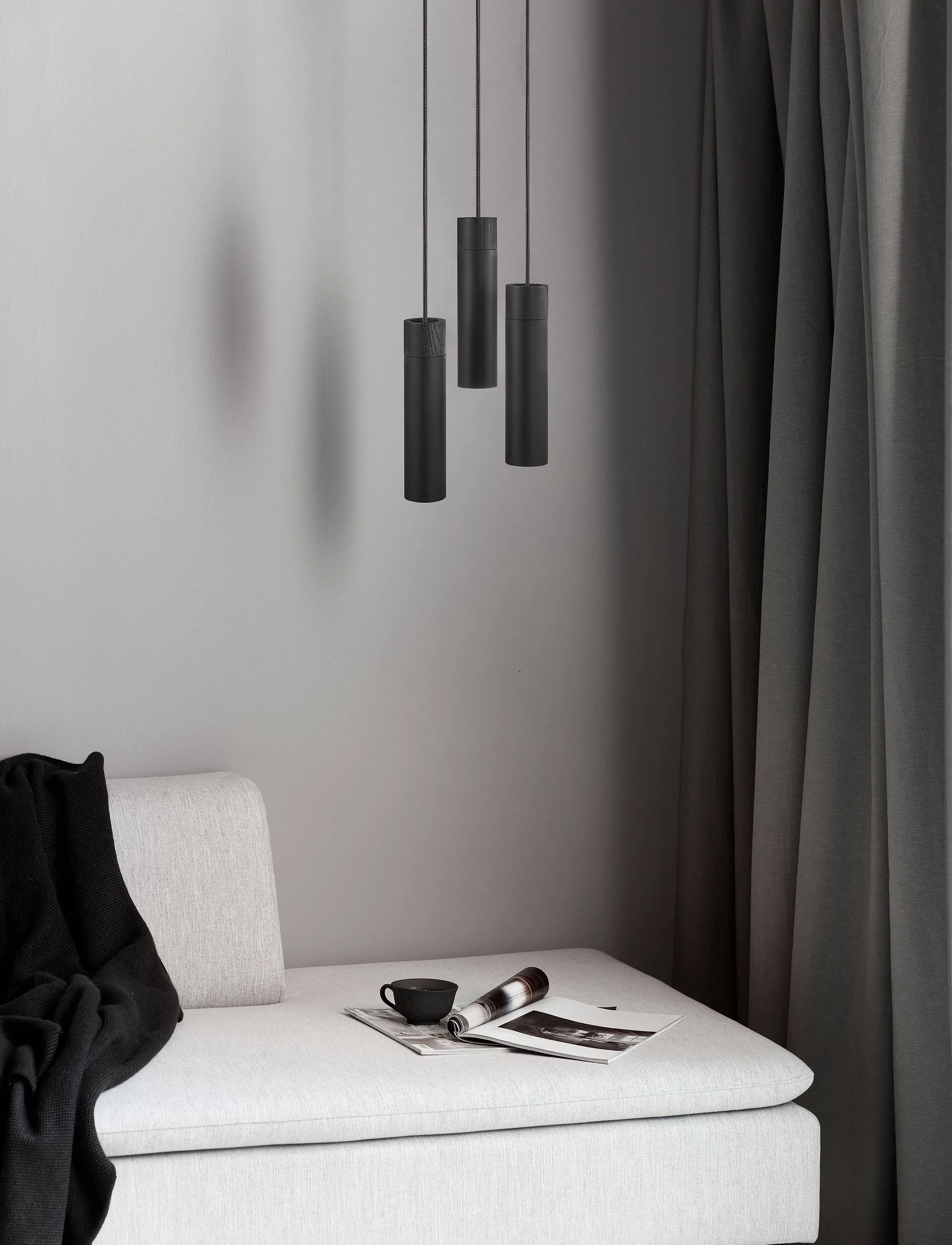 Nordlux Tilo 3-Spot | Pendel, Ø 22 cm, Ceiling Lamps, Schwarz - Pendant Homeware