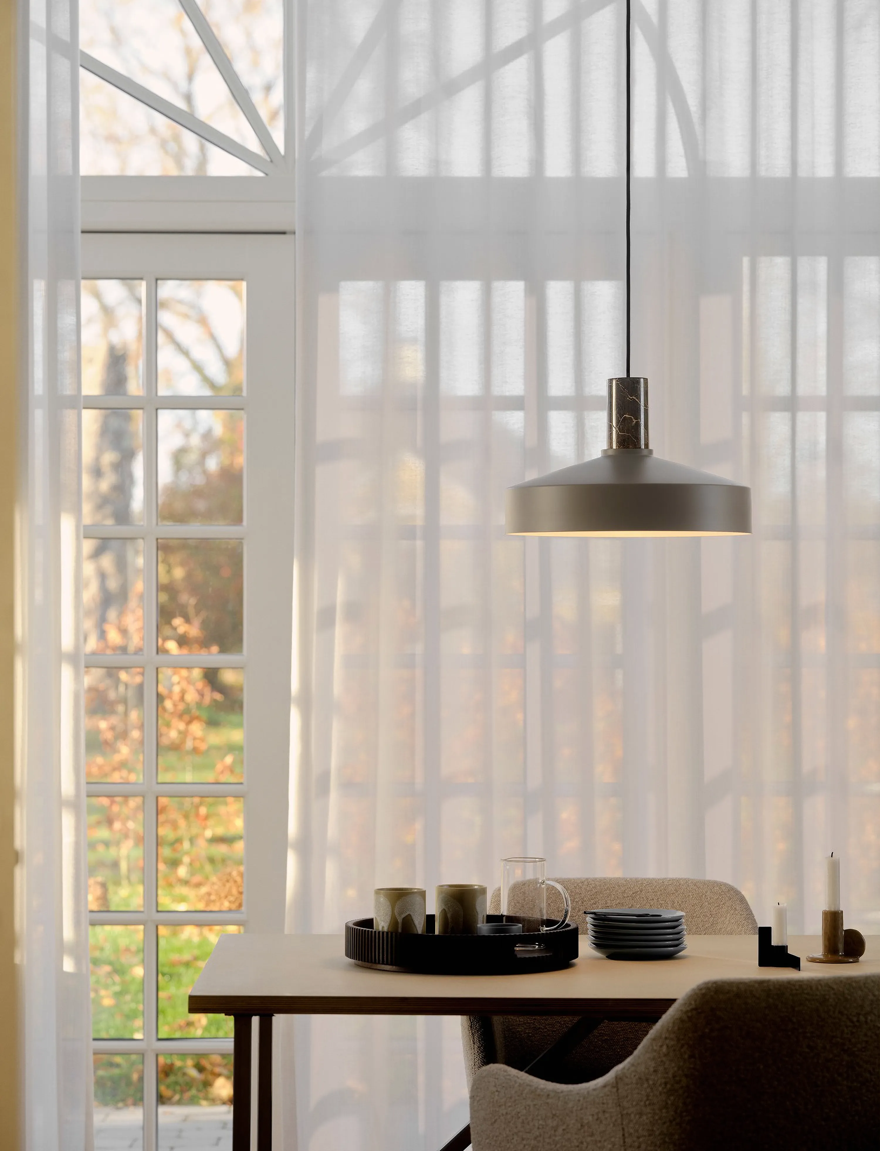 Nordlux Elvas Marble | Pendel, Ø 37.5 cm, Ceiling Lamps, Beige - Pendant Homeware