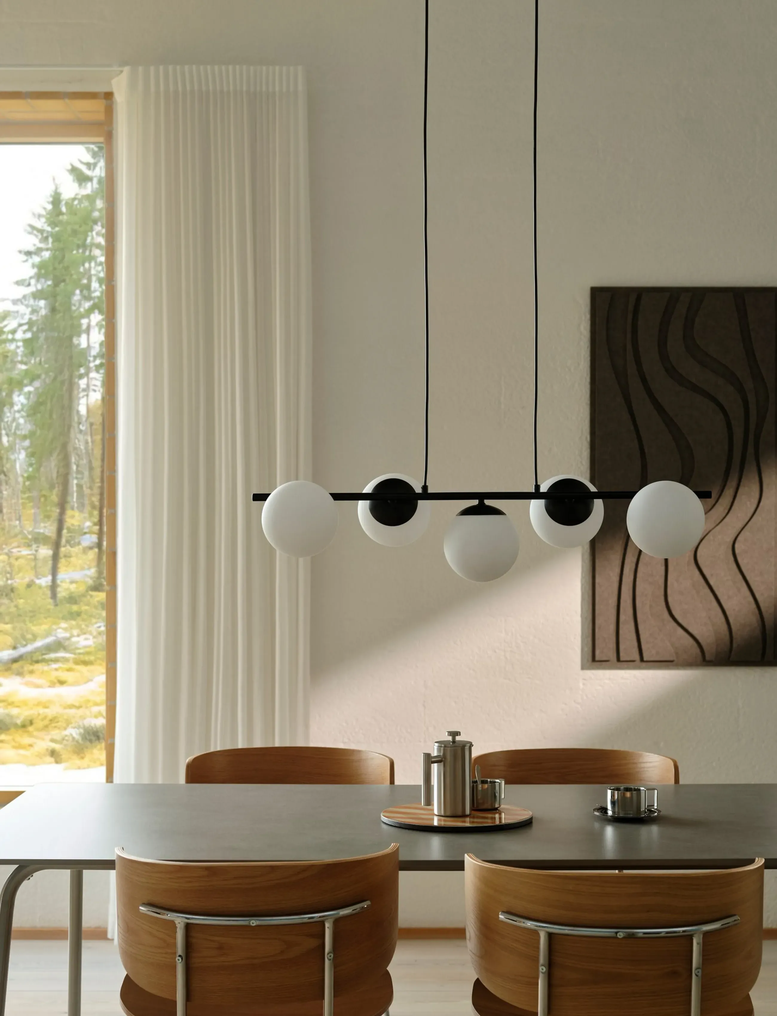 Nordlux Lilly 5-Spot | Pendel, L90 cm, Ceiling Lamps, Schwarz - Pendant Homeware