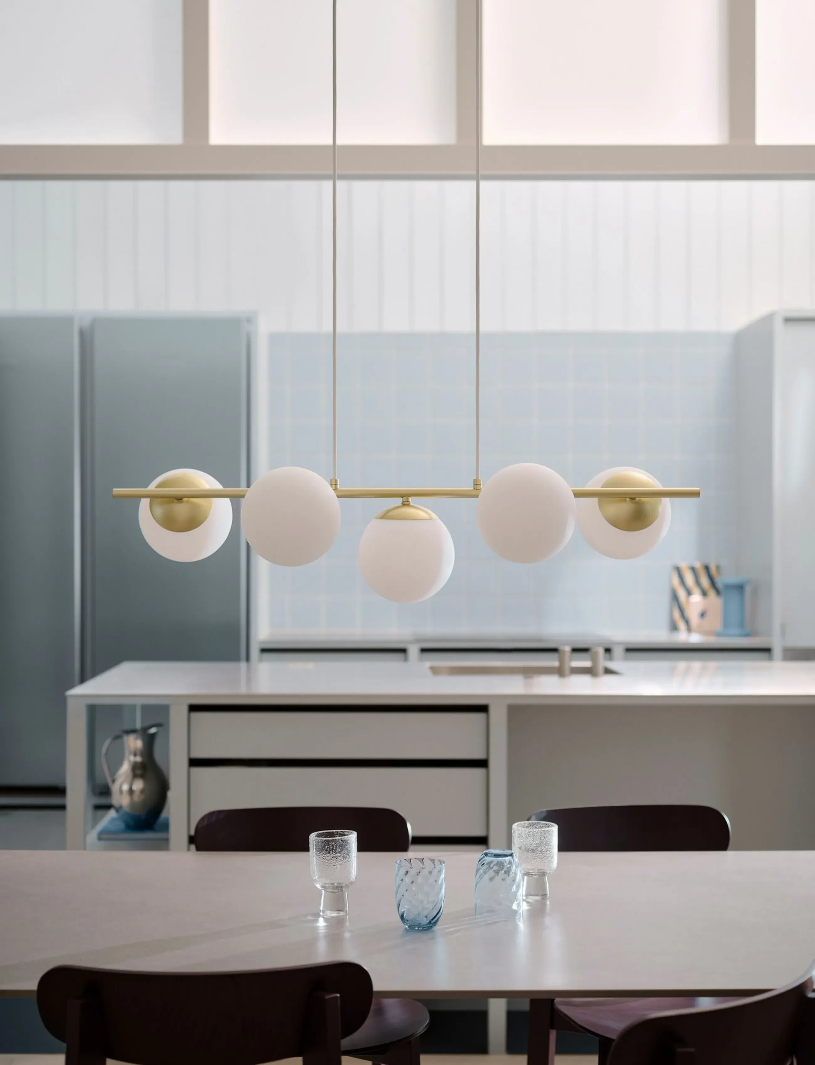 Nordlux Lilly 5-Spot | Pendel, L90 cm, Ceiling Lamps, Gold - Pendant Homeware