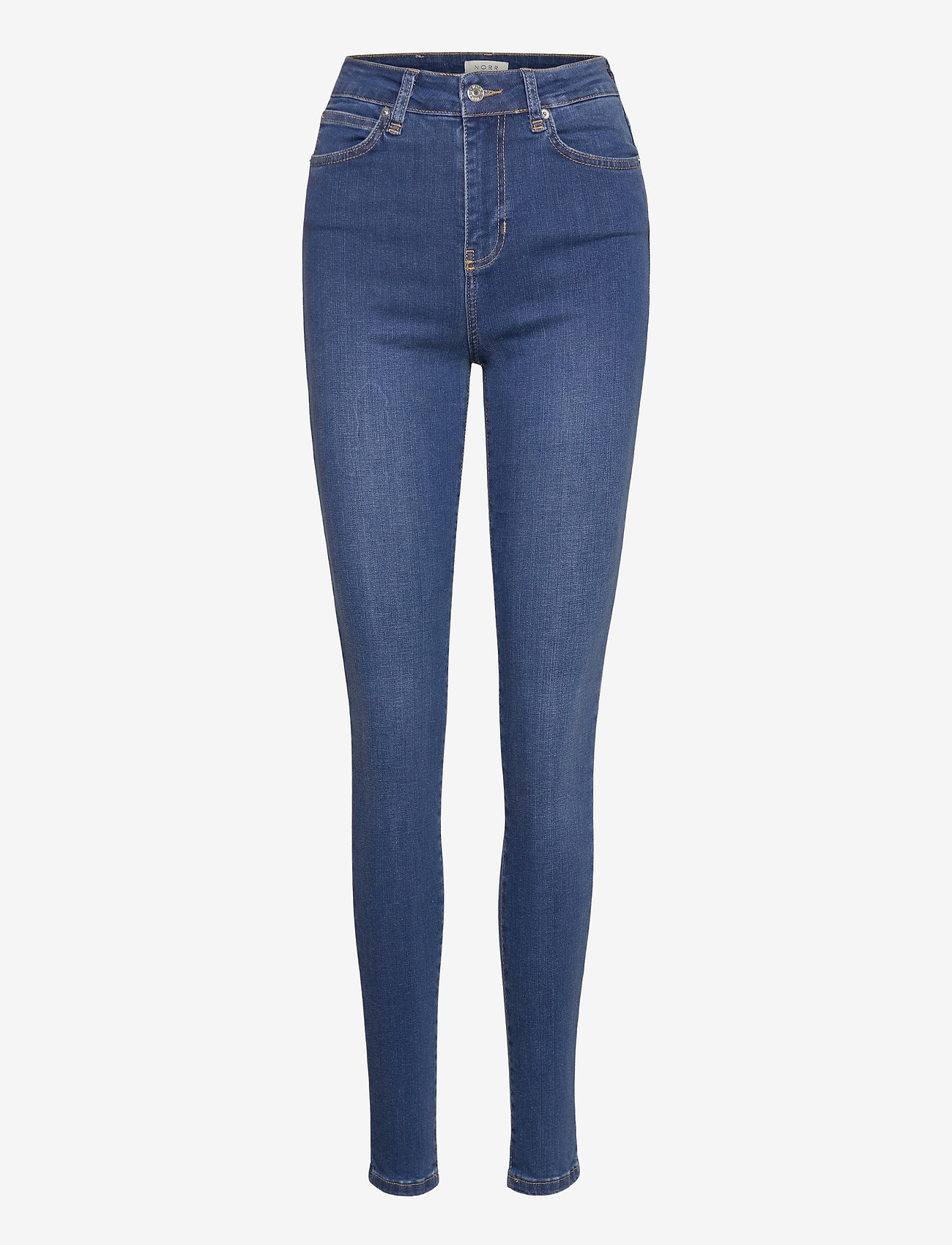 NORR - Iva high rise skinny jeans - siaurėjantys džinsai - medium blue denim - 0
