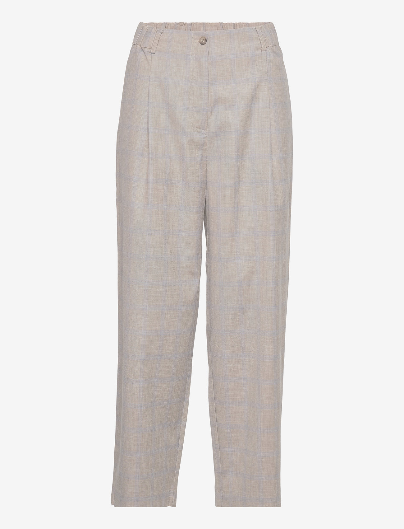 NORR - Yola pants - rette bukser - beige check - 0