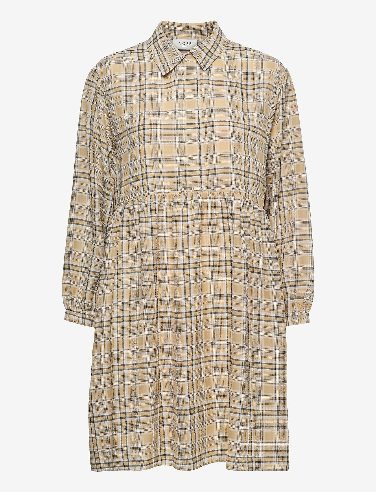 NORR - Judith mini dress - marškinių tipo suknelės - yellow check - 0