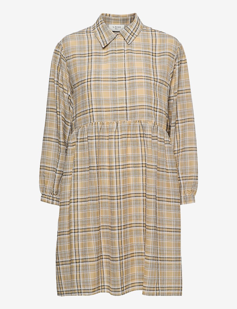 NORR - Judith mini dress - robes chemises - yellow check - 0