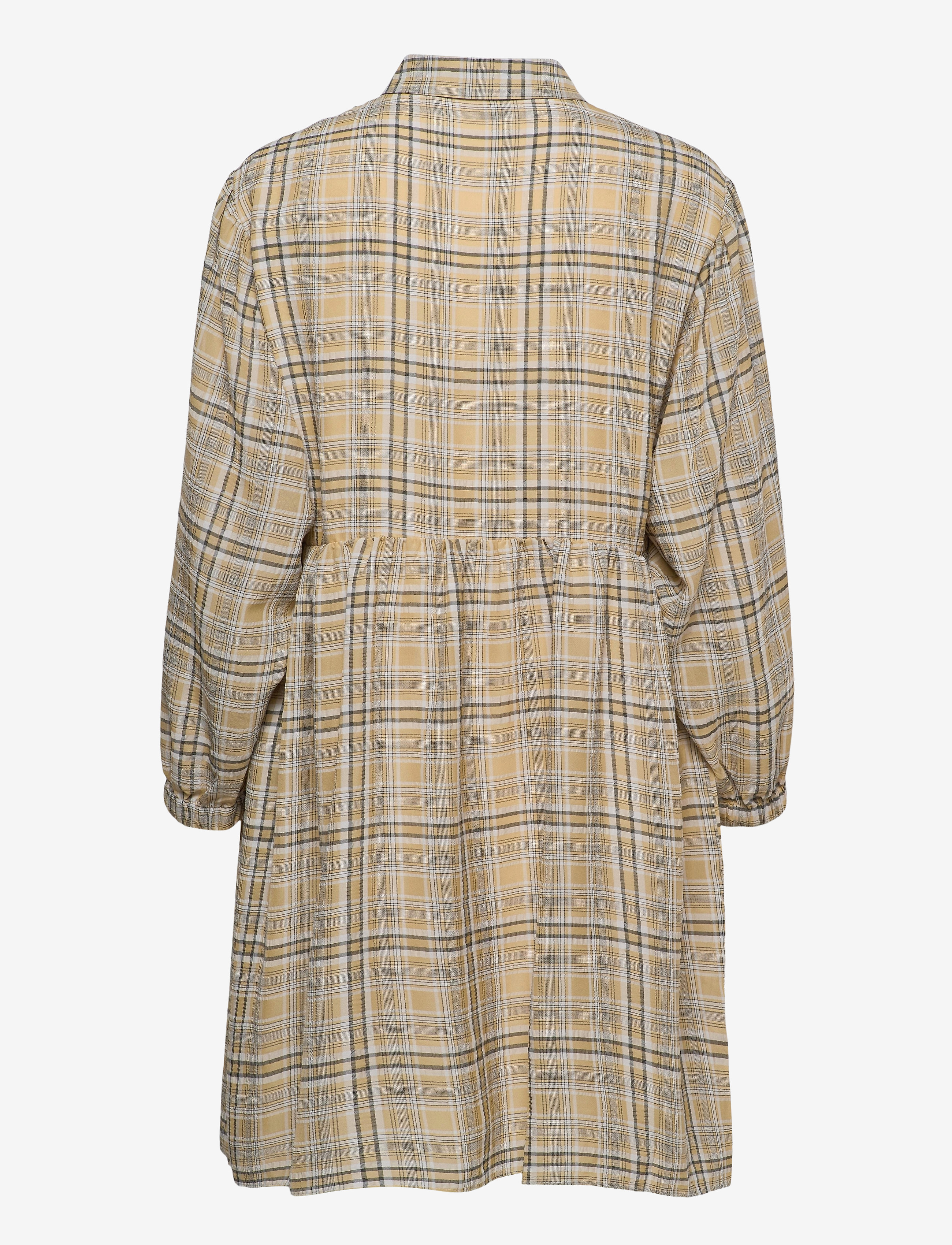 NORR - Judith mini dress - sukienki koszulowe - yellow check - 1