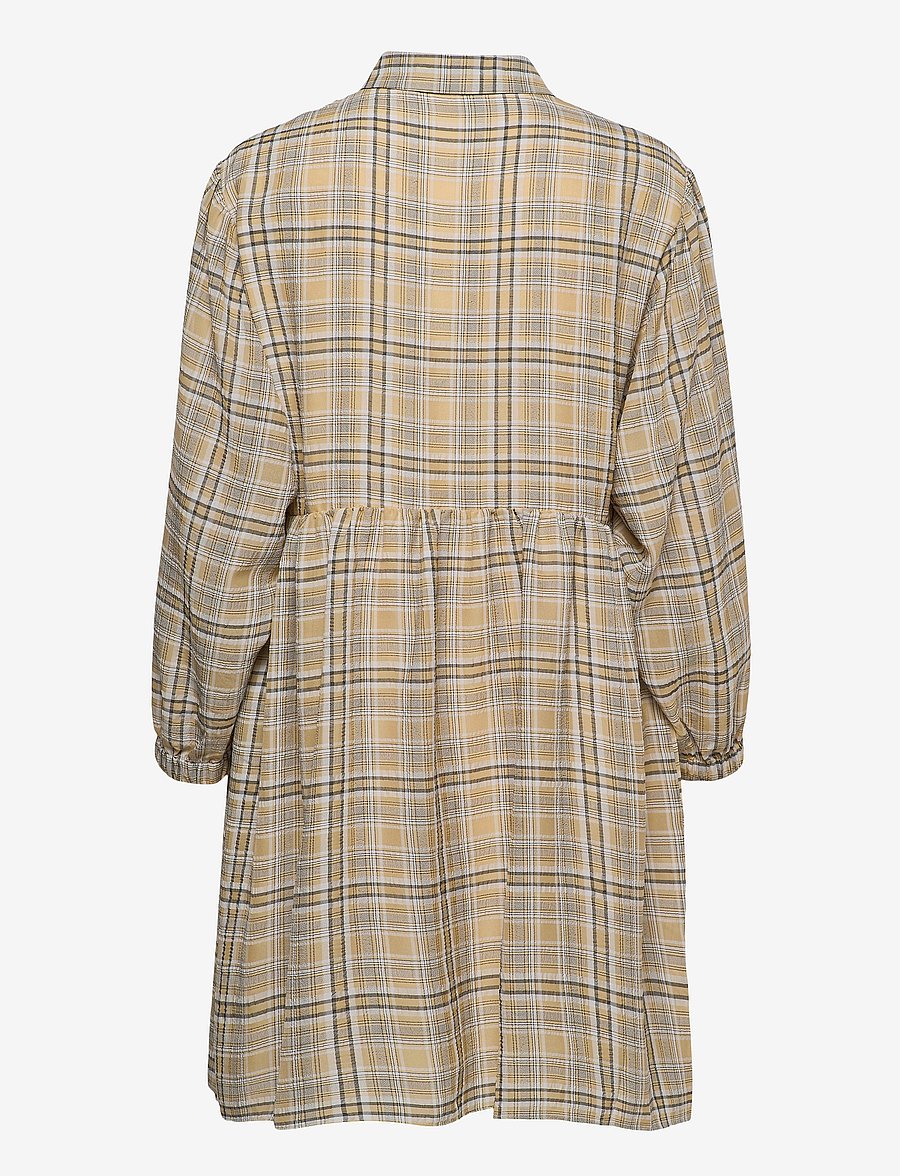 NORR - Judith mini dress - robes chemises - yellow check - 1