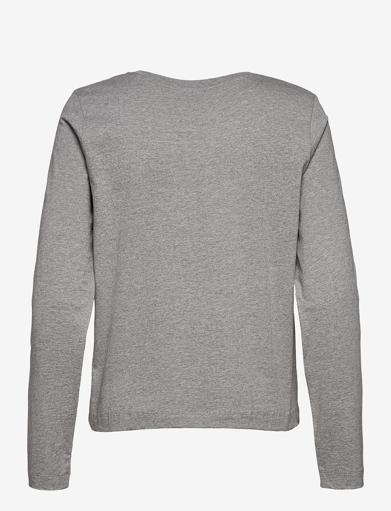 NORR - Logo LS tee - t-shirts & tops - light grey melange - 1