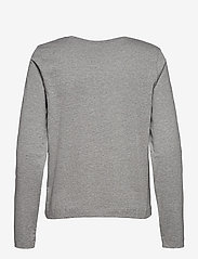 NORR - Logo LS tee - t-shirts & tops - light grey melange - 1