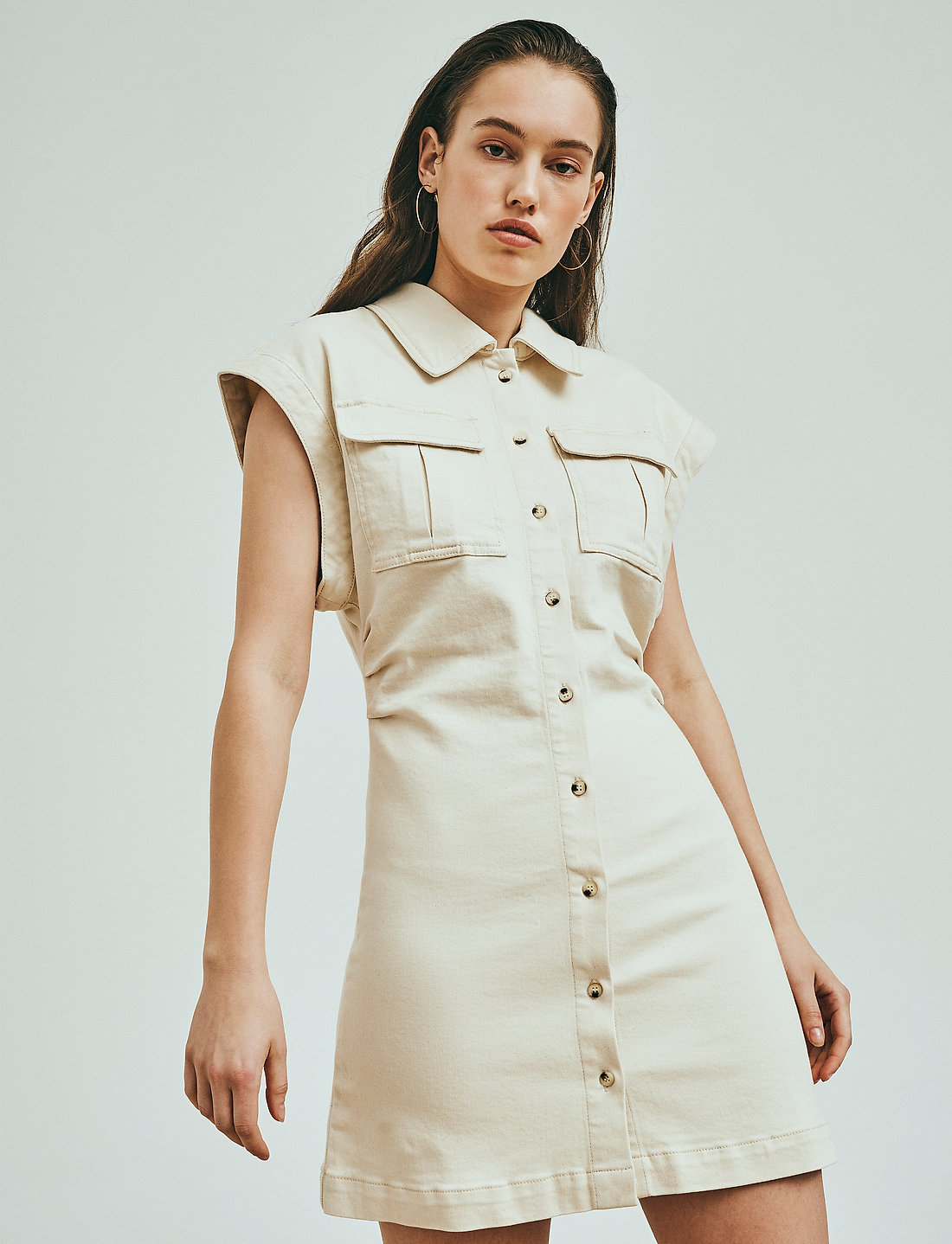 Beige denim deals dress