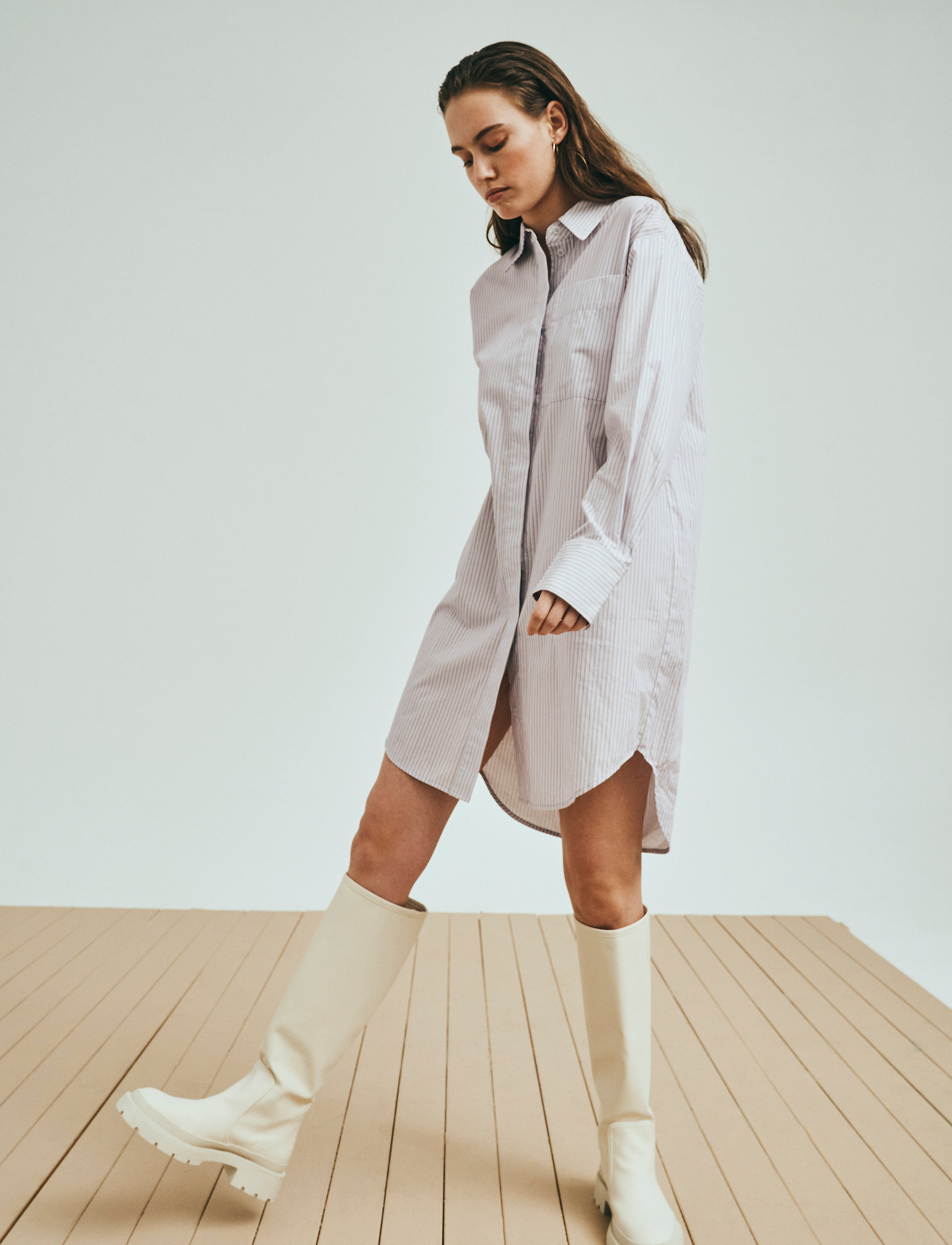 NORR James shirt dress - Kjoler - LILAC STRIPE / purple