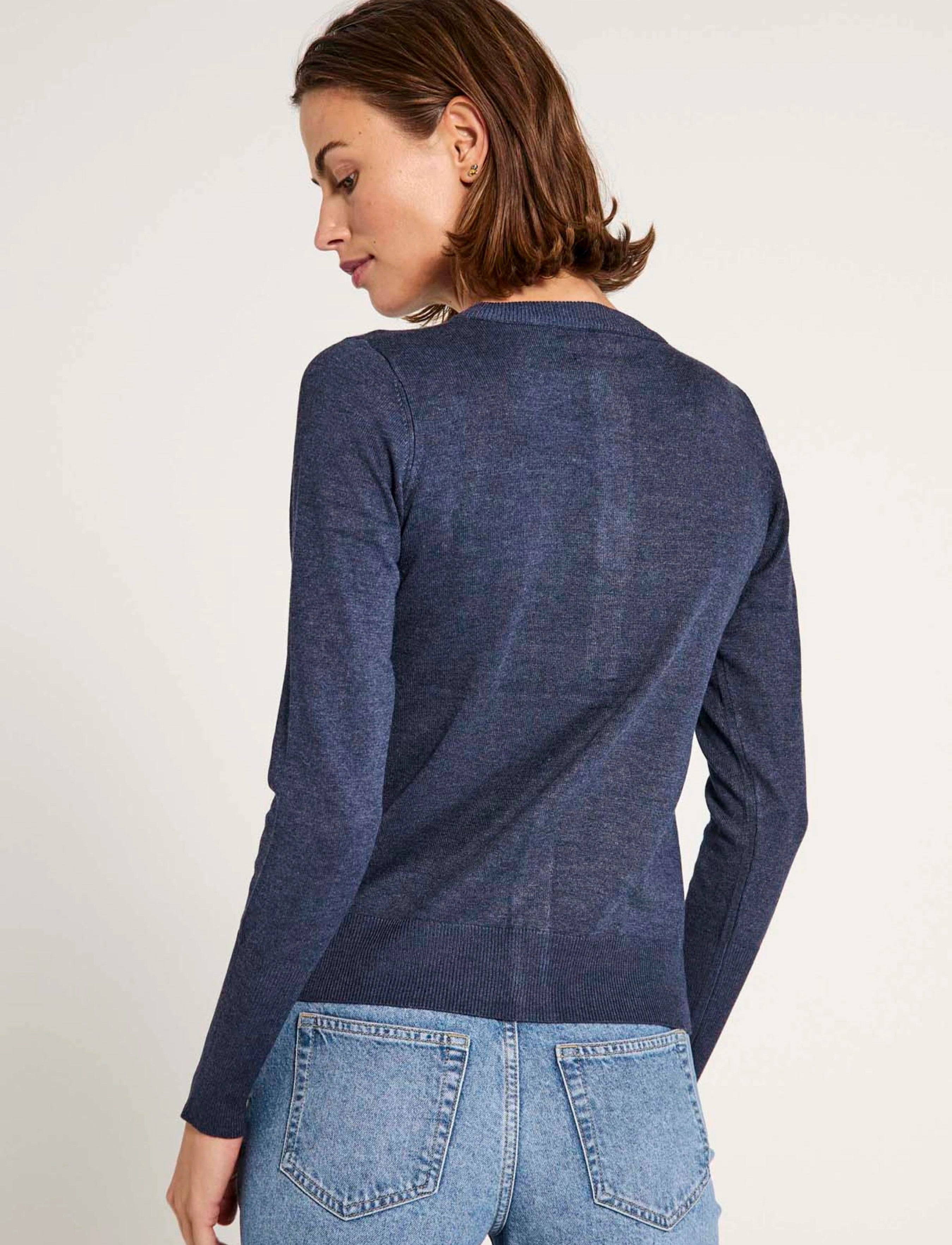NORR - Karlina cardigan - dark blue melange - 3