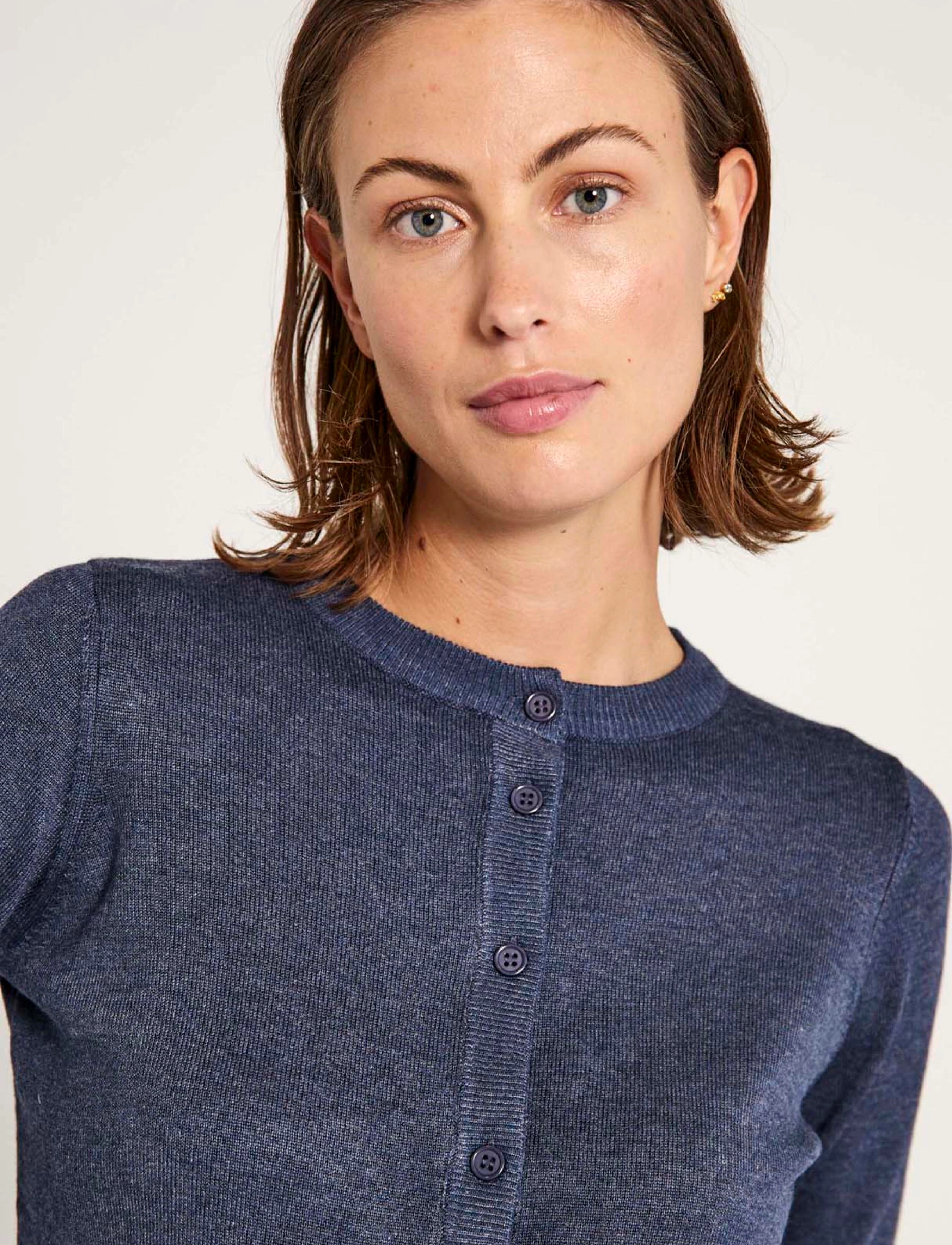 NORR - Karlina cardigan - dark blue melange - 4