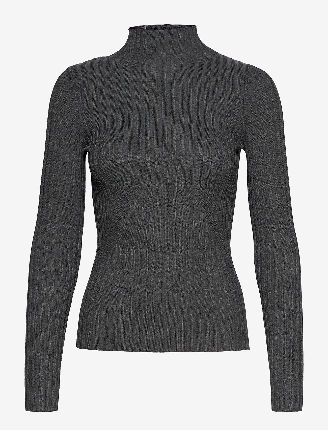 NORR - Karlina LS top - džemperiai - dark grey melange - 0