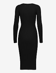 NORR - Karlina o-neck LS dress - bodycon dresses - black - 1
