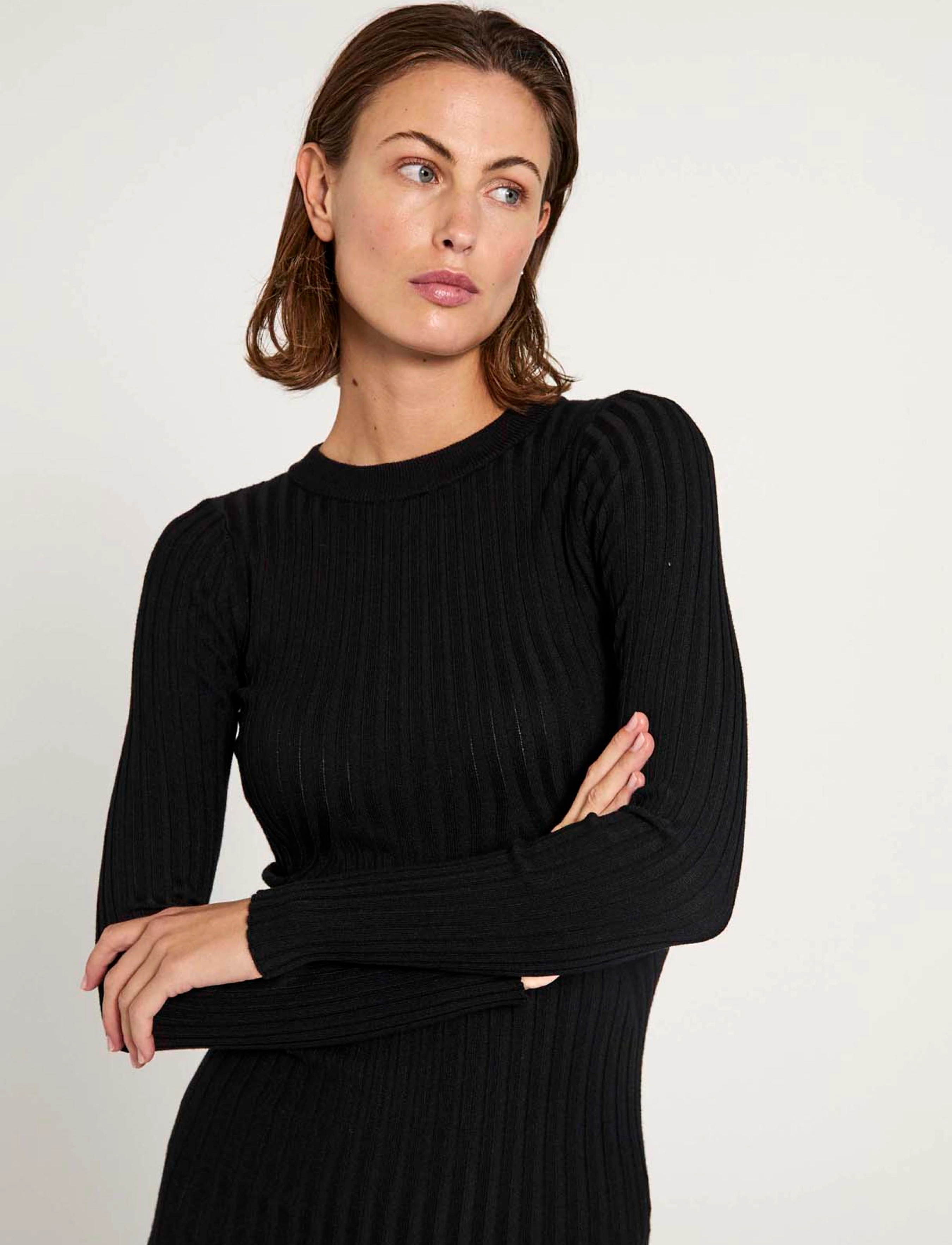 NORR - Karlina o-neck LS dress - black - 4