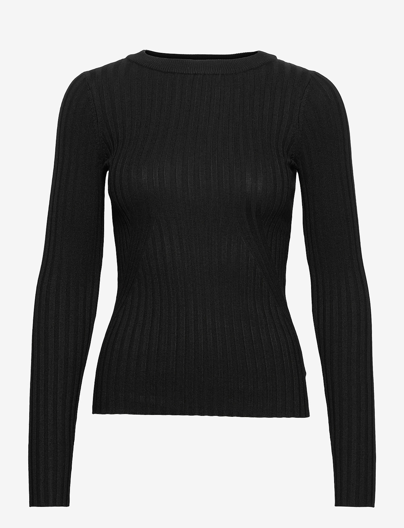 NORR - Karlina o-neck LS top - džemperiai - black - 0