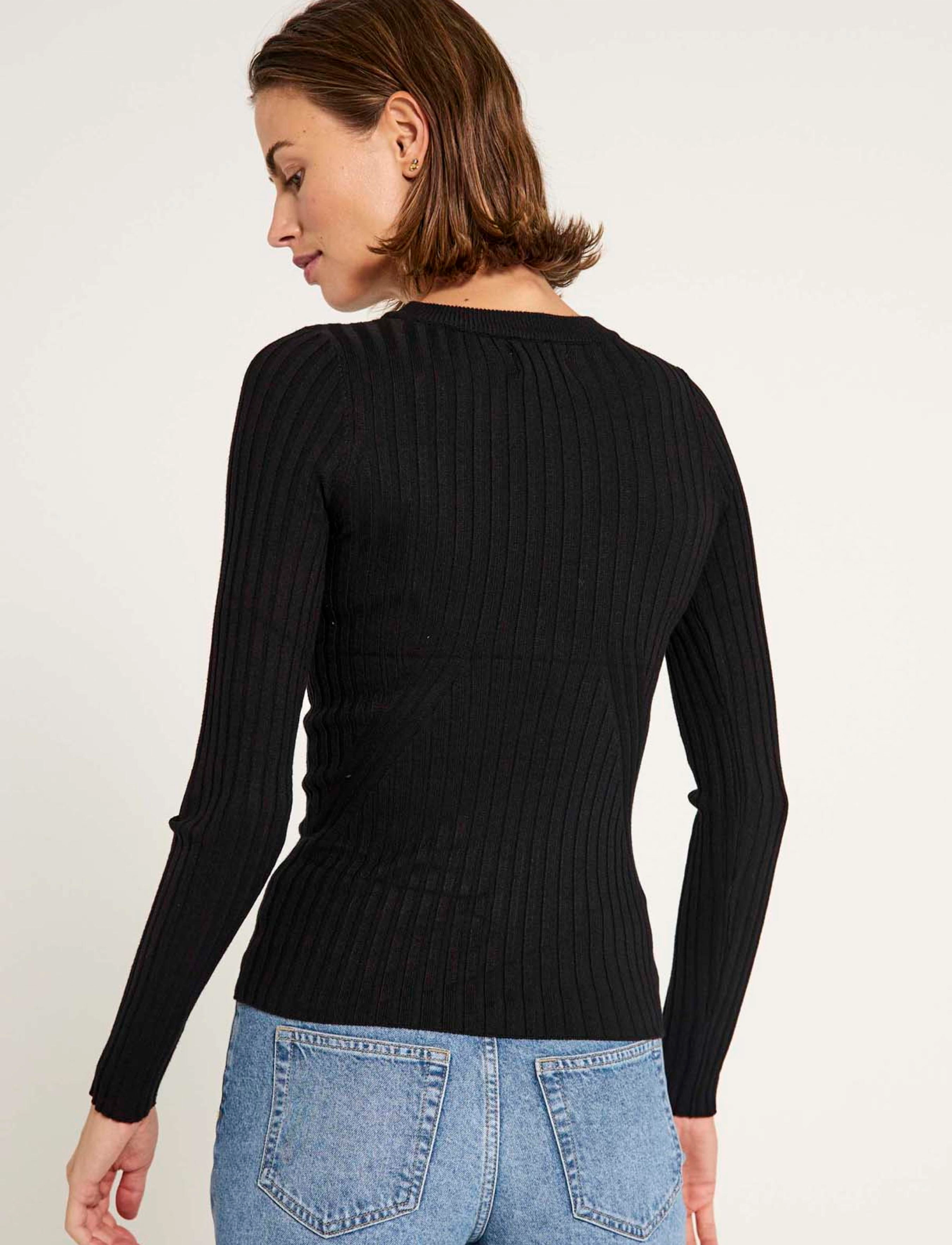 NORR - Karlina o-neck LS top - black - 3