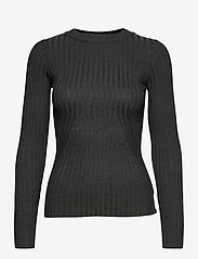 NORR - Karlina o-neck LS top - džemperiai - dark grey melange - 0