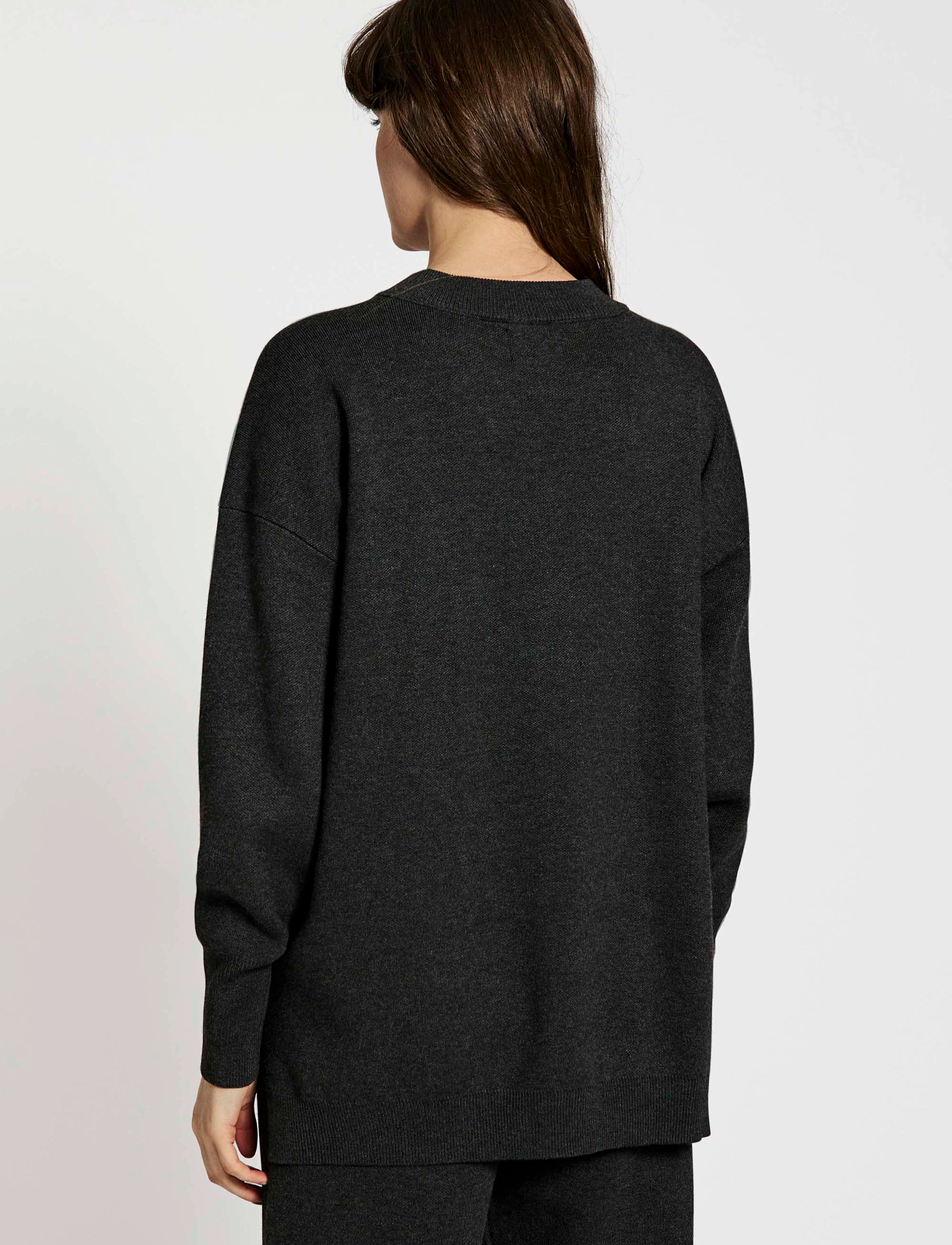 NORR - Als oversize knit top - dark grey melange - 3