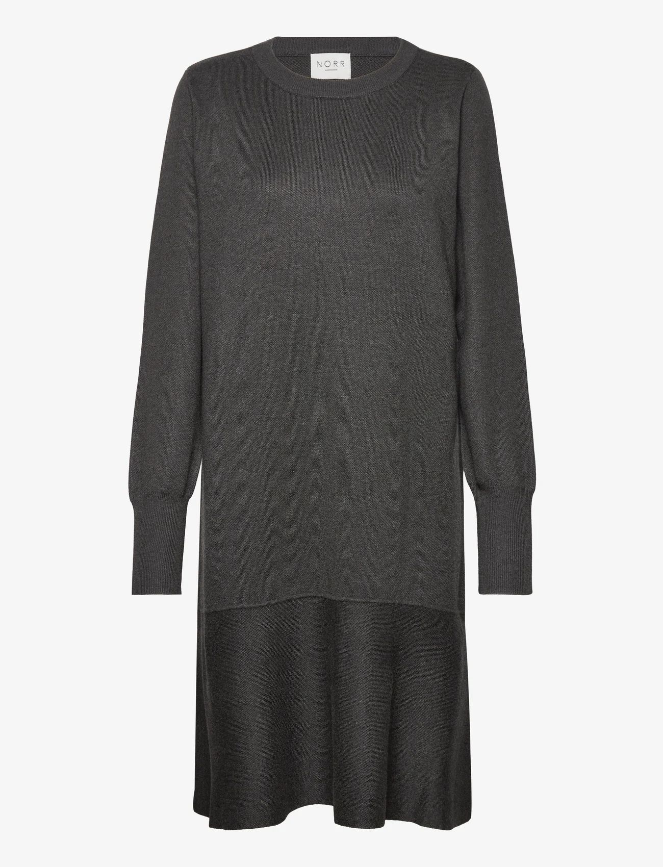 NORR - Als short knit dress - strikkjoler - dark grey melange - 0