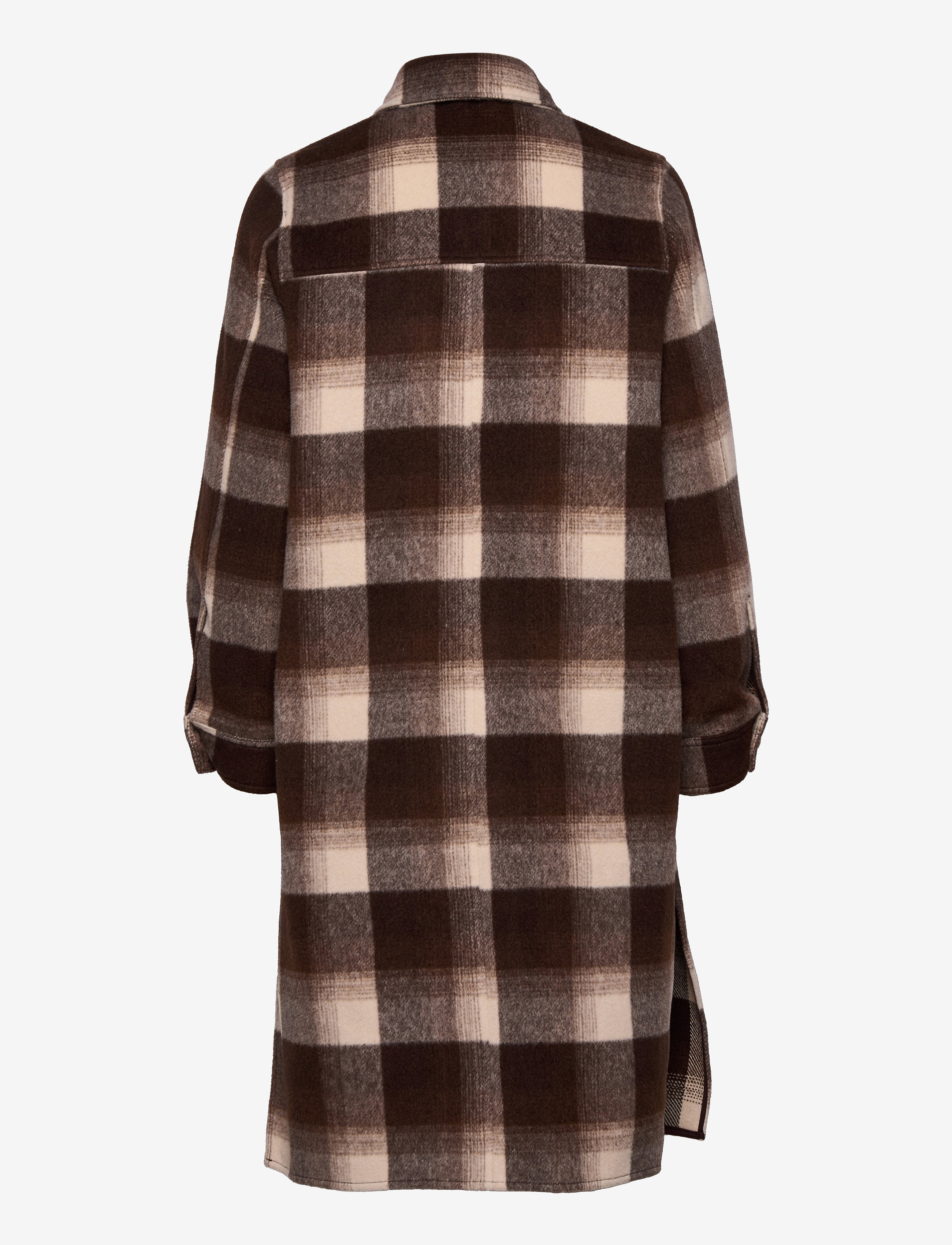 NORR - Helia long check shirt - kvinder - brown check - 2