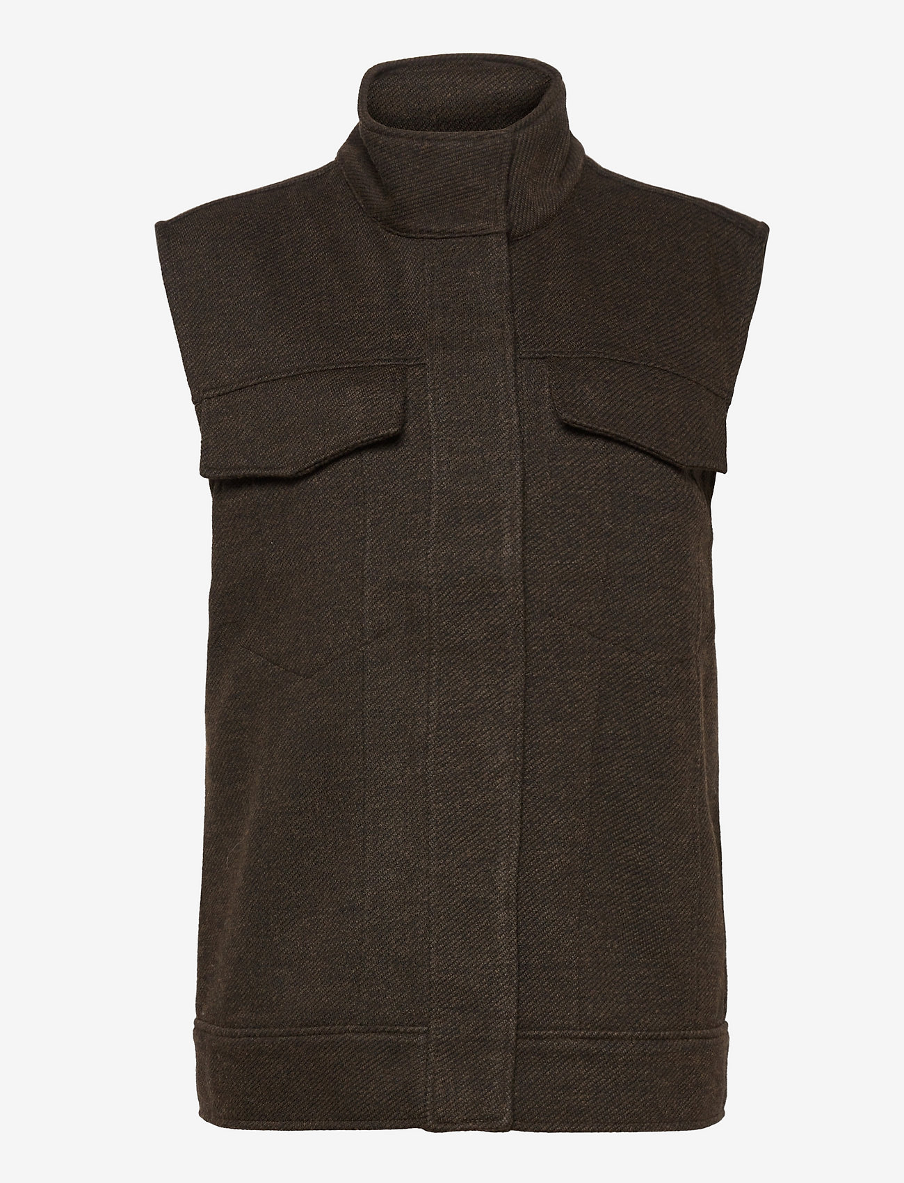 NORR - Kenia waistcoat - knitted vests - dark army - 0