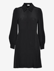 NORR - Rory solid dress - skjortekjoler - black - 0