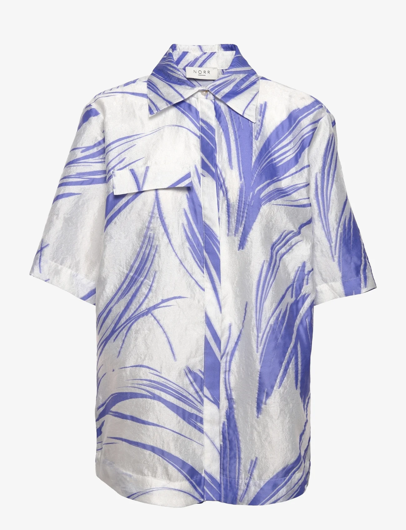 NORR - Leisure shirt - kortärmade skjortor - blue print - 0