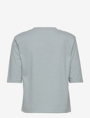 NORR - Payton detail tee - t-shirts - light blue melange - 1