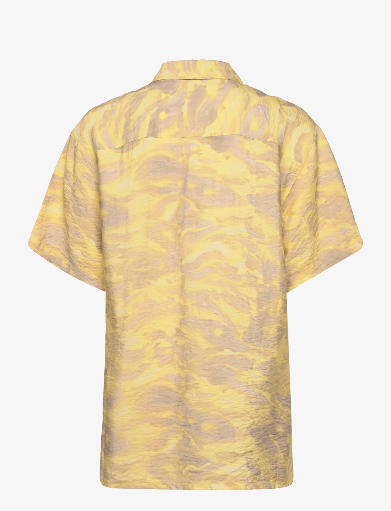 NORR - Alyssa shirt - lühikeste varrukatega särgid - light yellow print - 1