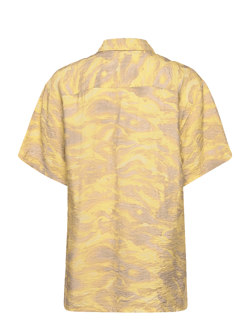 NORR - Alyssa shirt - kurzärmlige hemden - light yellow print - 1