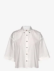 NORR - Noah SS shirt - long-sleeved shirts - white - 0