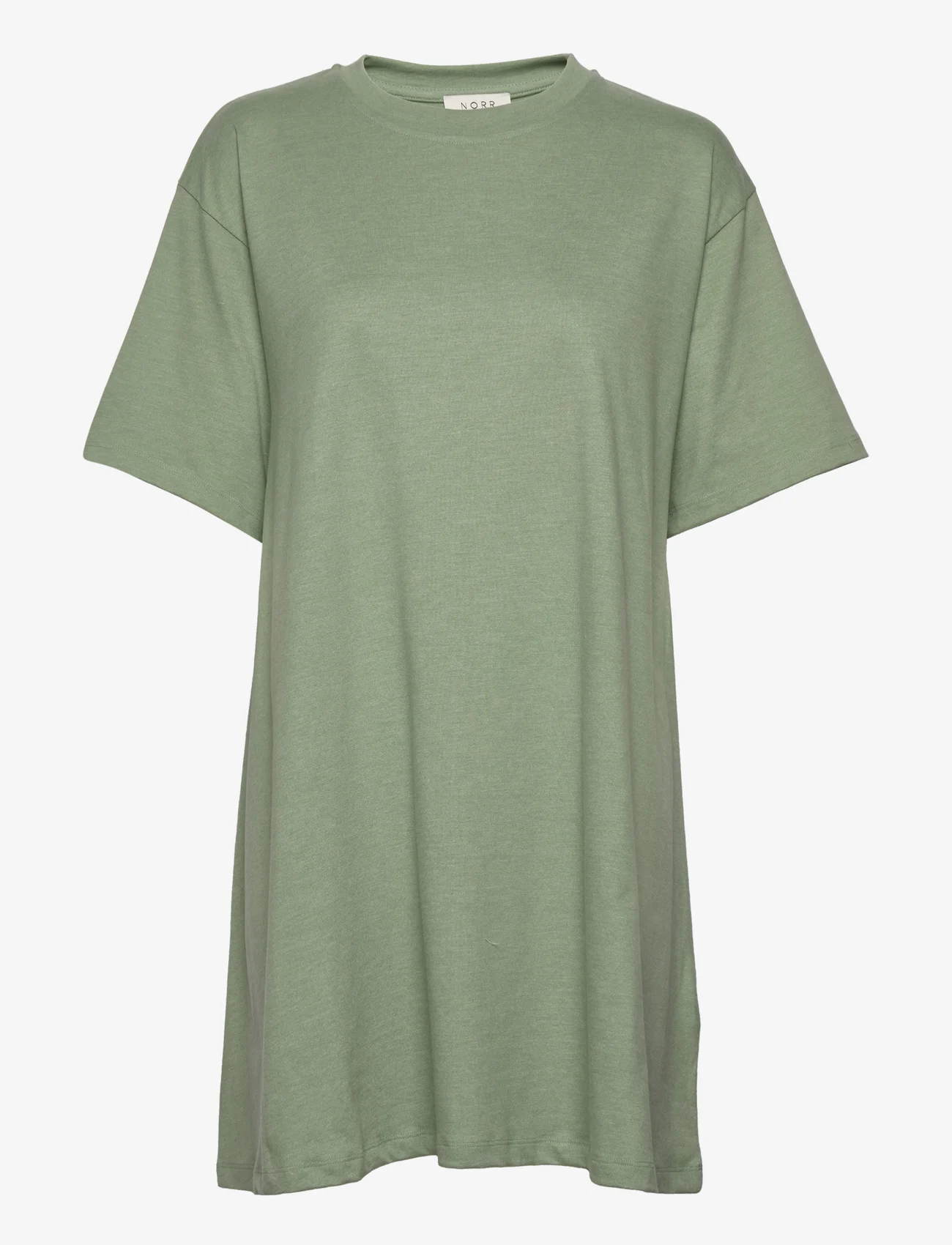 NORR - Payton A-shape dress - t-shirt dresses - green melange - 0